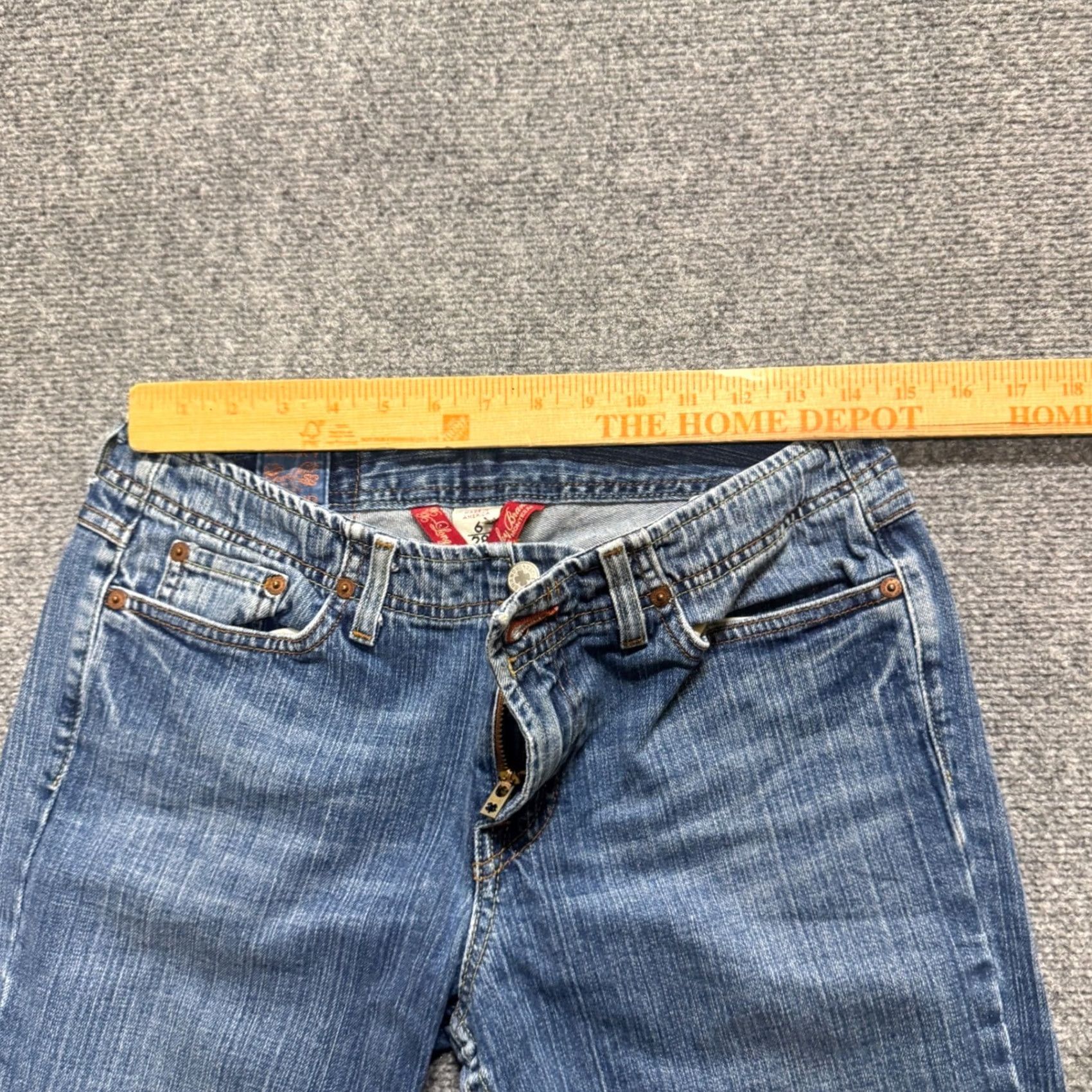 J Brand VINTAGE Lucky Brand Denim Jeans Womens 6 Bootcut Wide Leg Embroidered Western 90s Womens Size 27" / US 4 / IT 40 - 5 Thumbnail