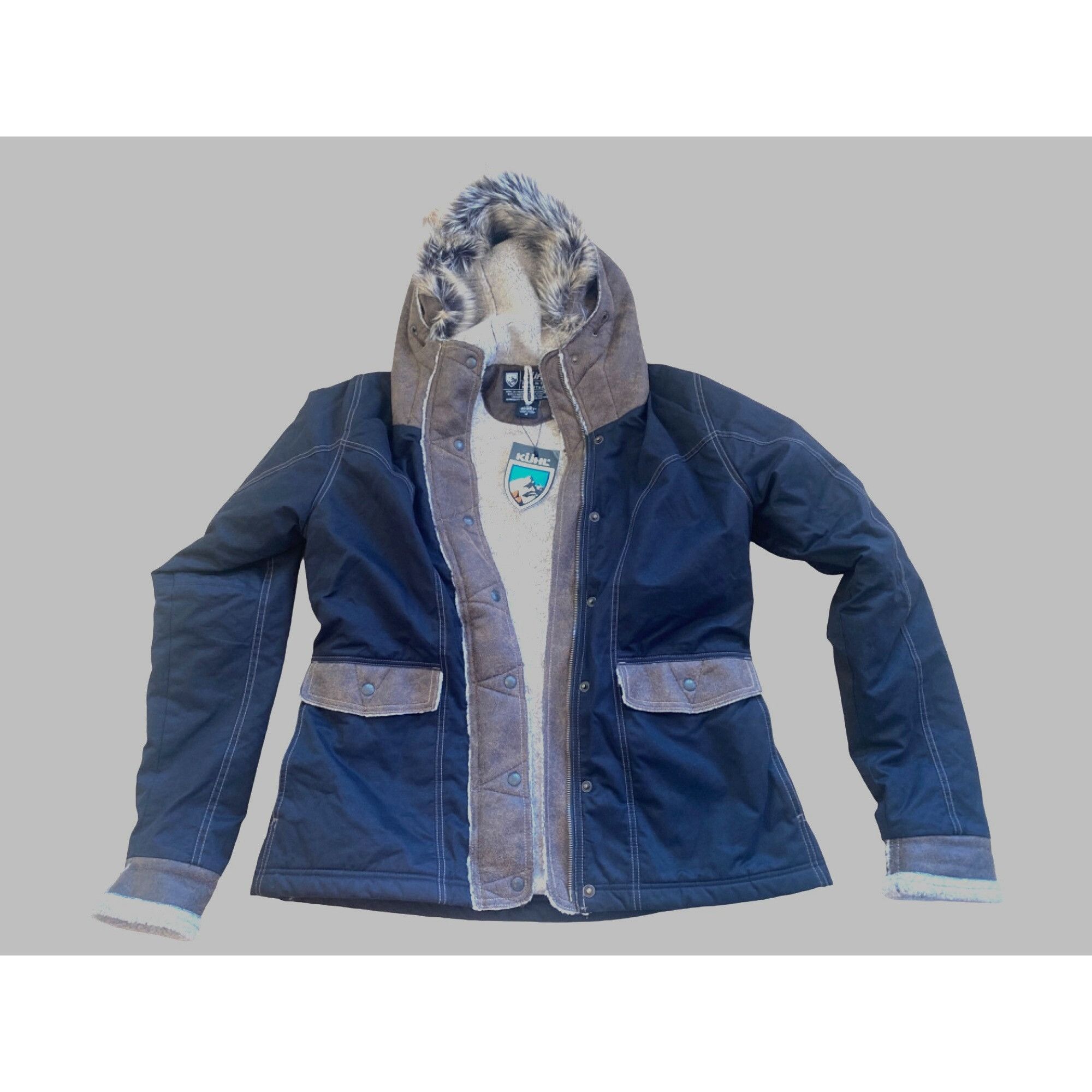 Kuhl NWT Kuhl Arktik Waxed Jacket L Faux Fur Sherling Fleece Hood Size L / US 10 / IT 46 - 12 Thumbnail