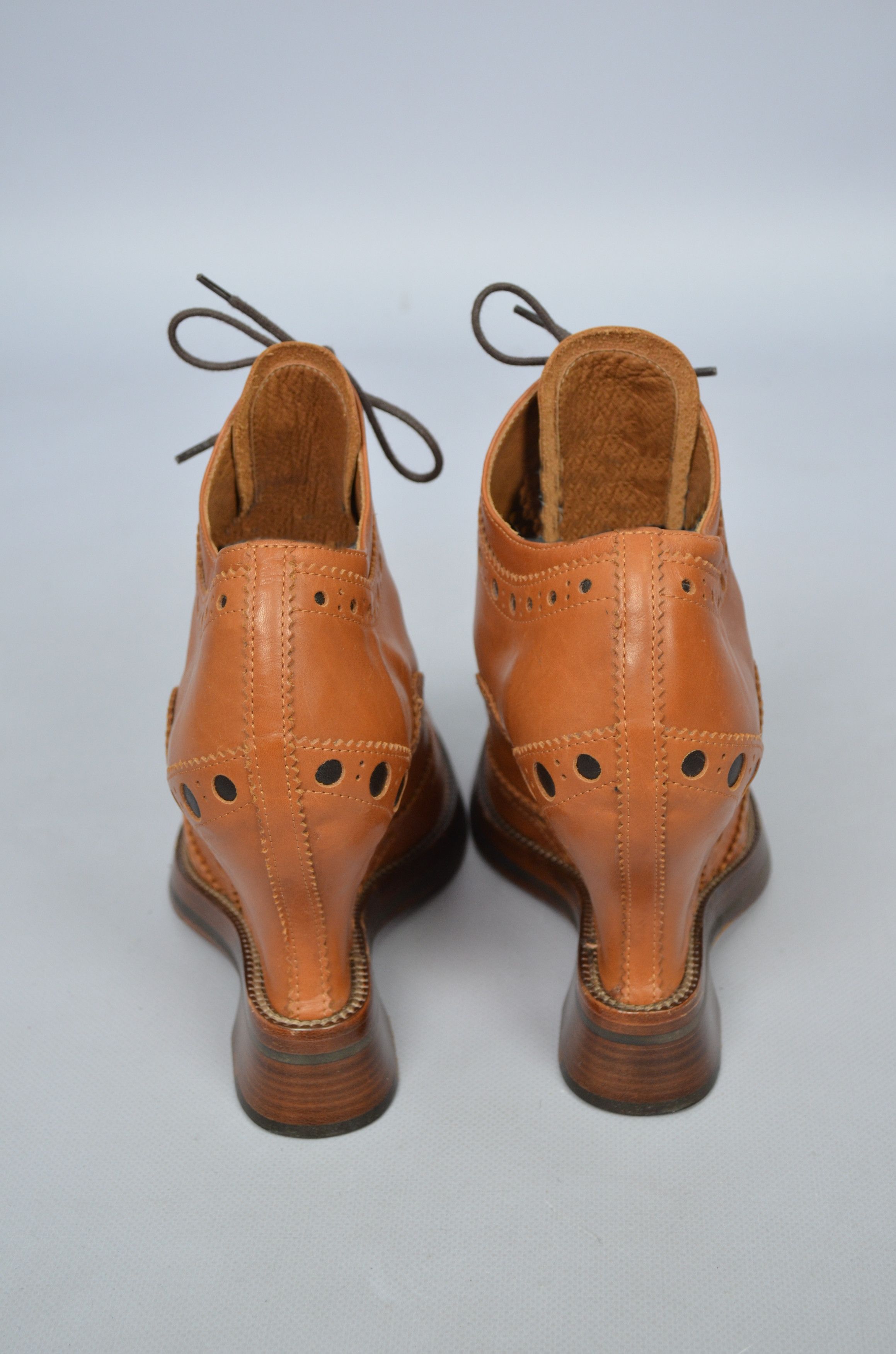 Acne Studios × Designer Acne Studios Spin Brogue Wedge Boots In Leather Size 37/US7 Size US 7 / IT 37 - 7 Thumbnail