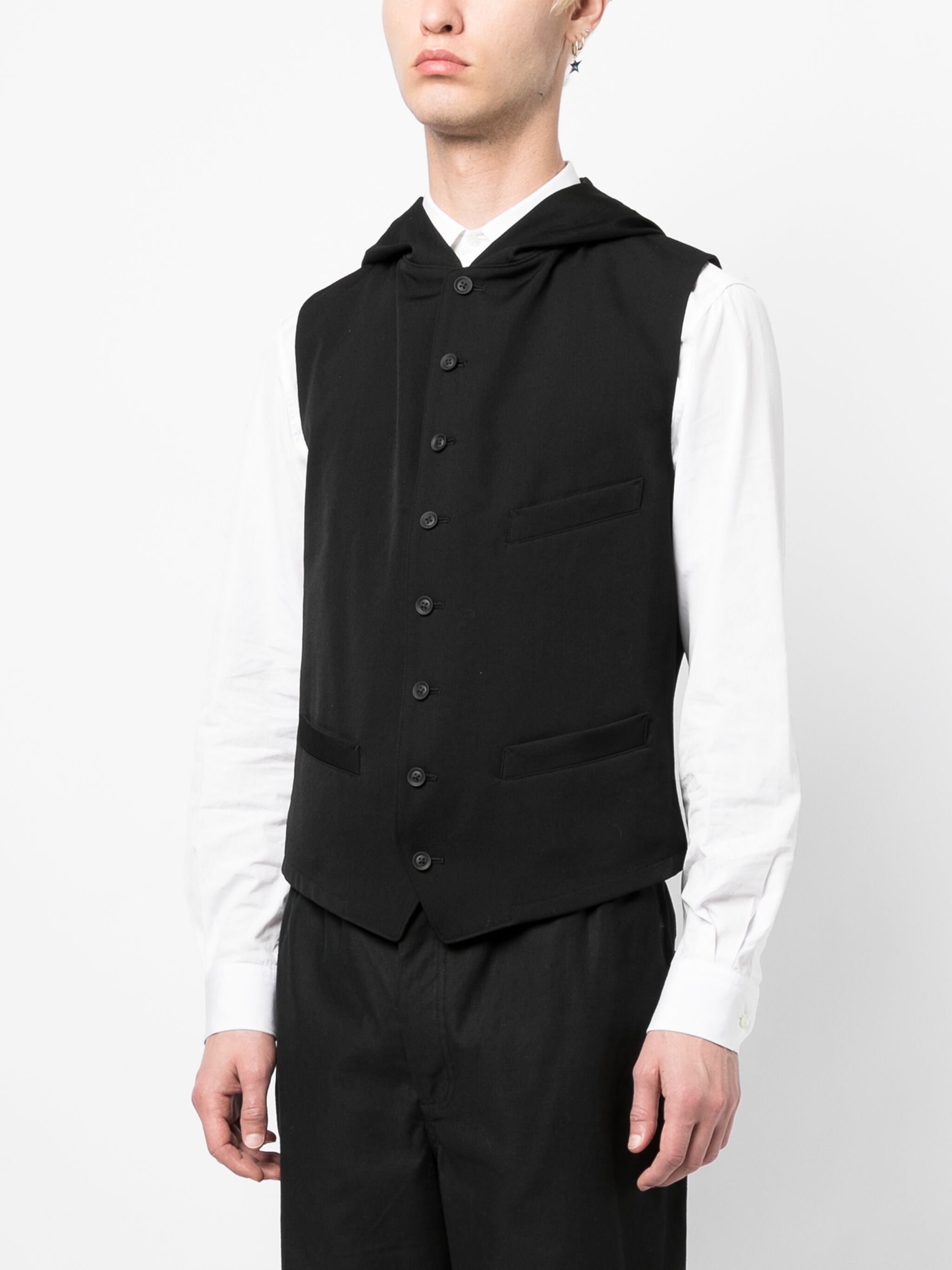 Yohji Yamamoto Yohji Yamamoto Pour Homme - W/Gabardine Hooded Vest Size US L / EU 52-54 / 3 - 2 Thumbnail