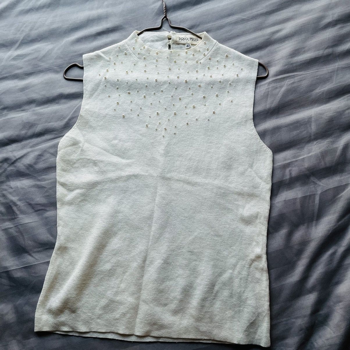 20471120 × If Six Was Nine Japanese Vintage Pearl White Tank Top Size S / US 4 / IT 40 - 3 Thumbnail
