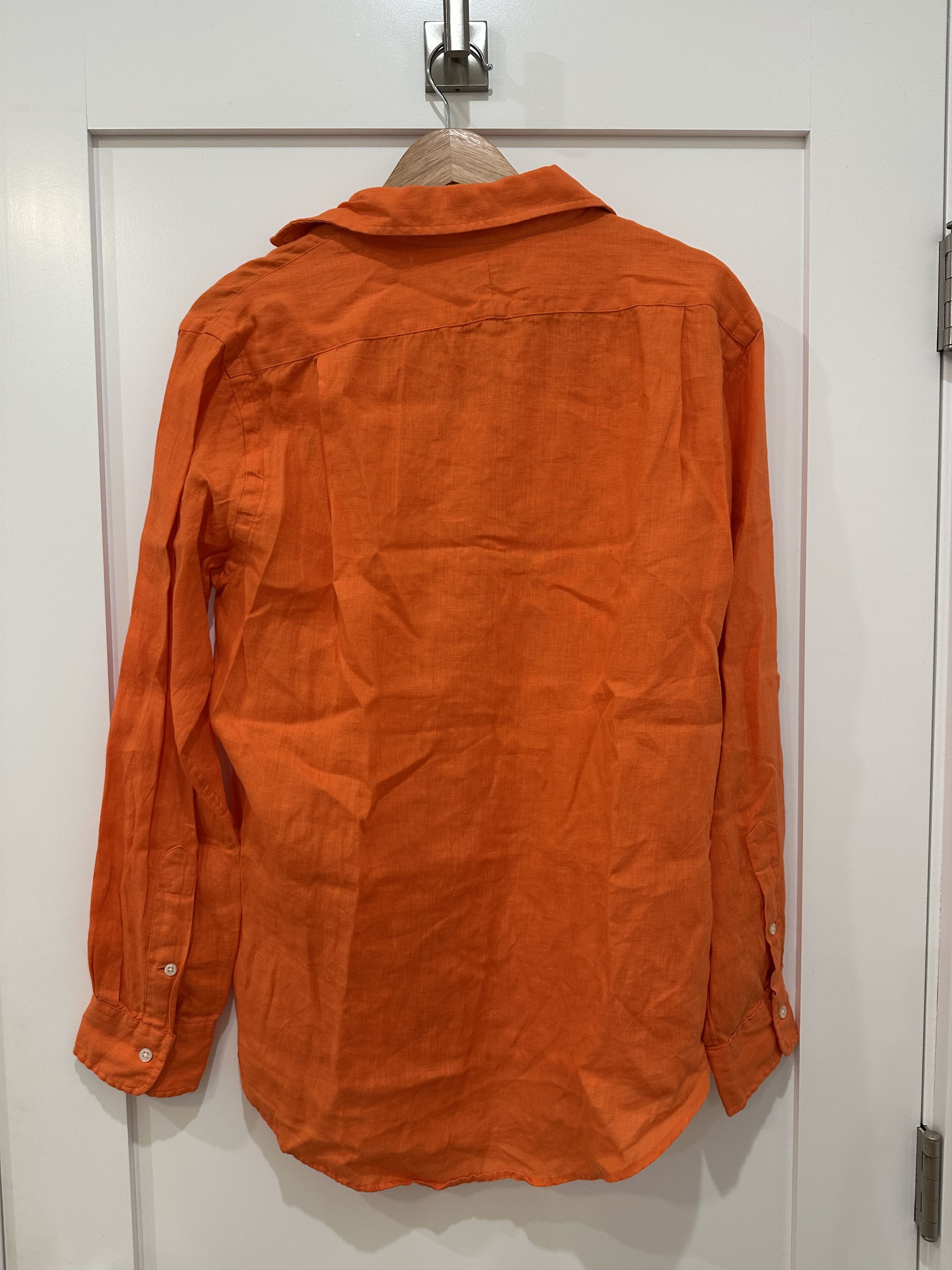 Polo Ralph Lauren Polo Ralph Lauren Orange Linen Long Sleeve Button Up Shirt Size US M / EU 48-50 / 2 - 3 Thumbnail
