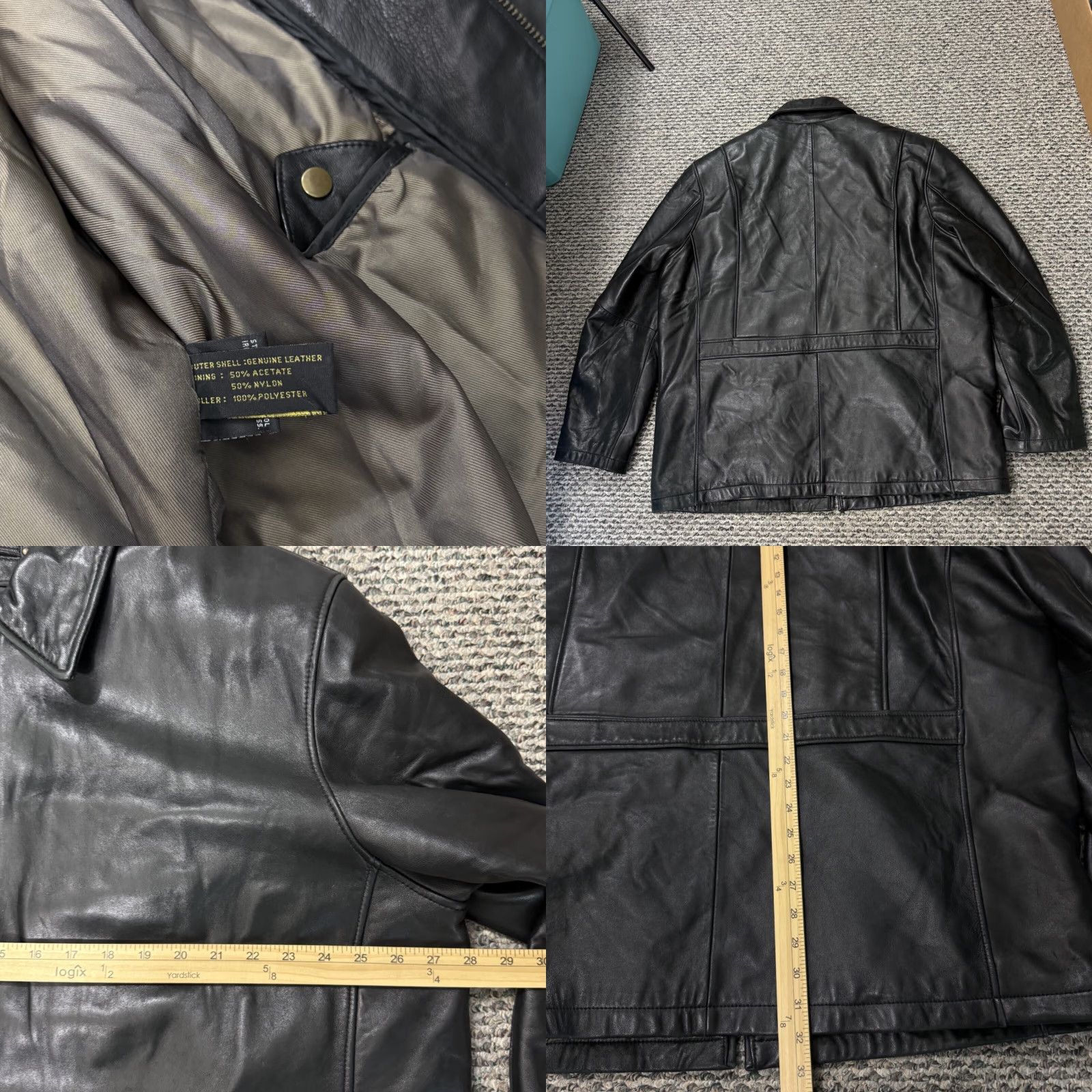 Vintage VINTAGE Reed Leather Jacket Mens 48L Black Motorcycle Lined Zip Soft Biker Sport Jacket Size US M / EU 48-50 / 2 - 8 Thumbnail