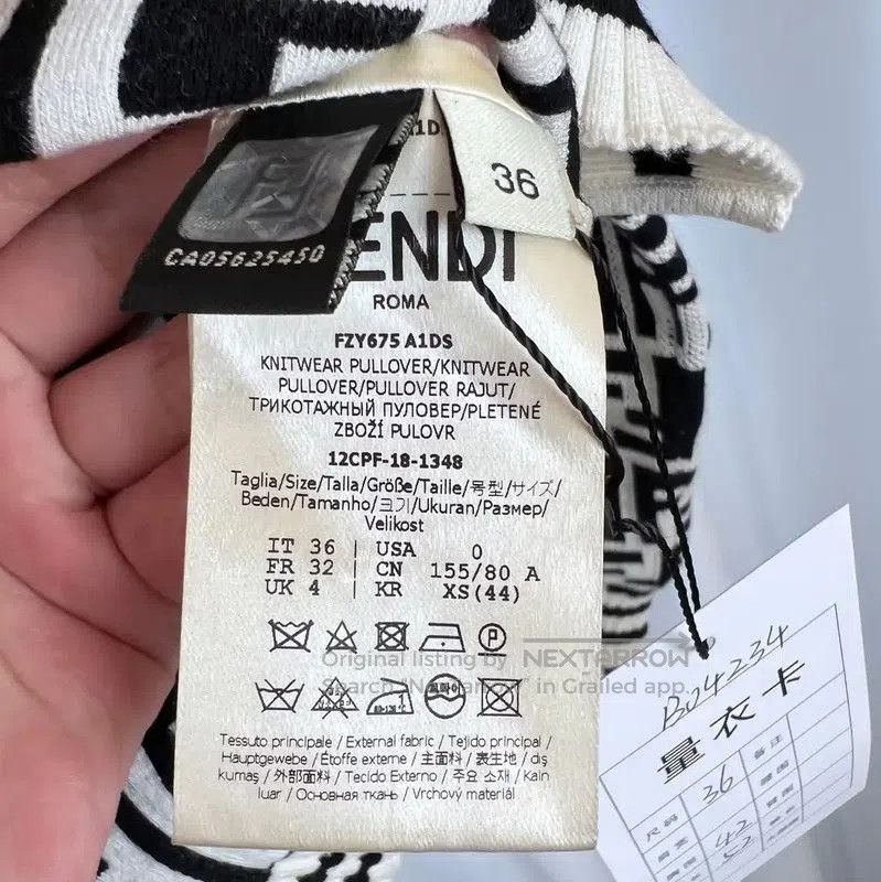 Fendi Fendi Multi-Color Cotton Knit Sweater . Size M / US 6-8 / IT 42-44 - 5 Thumbnail