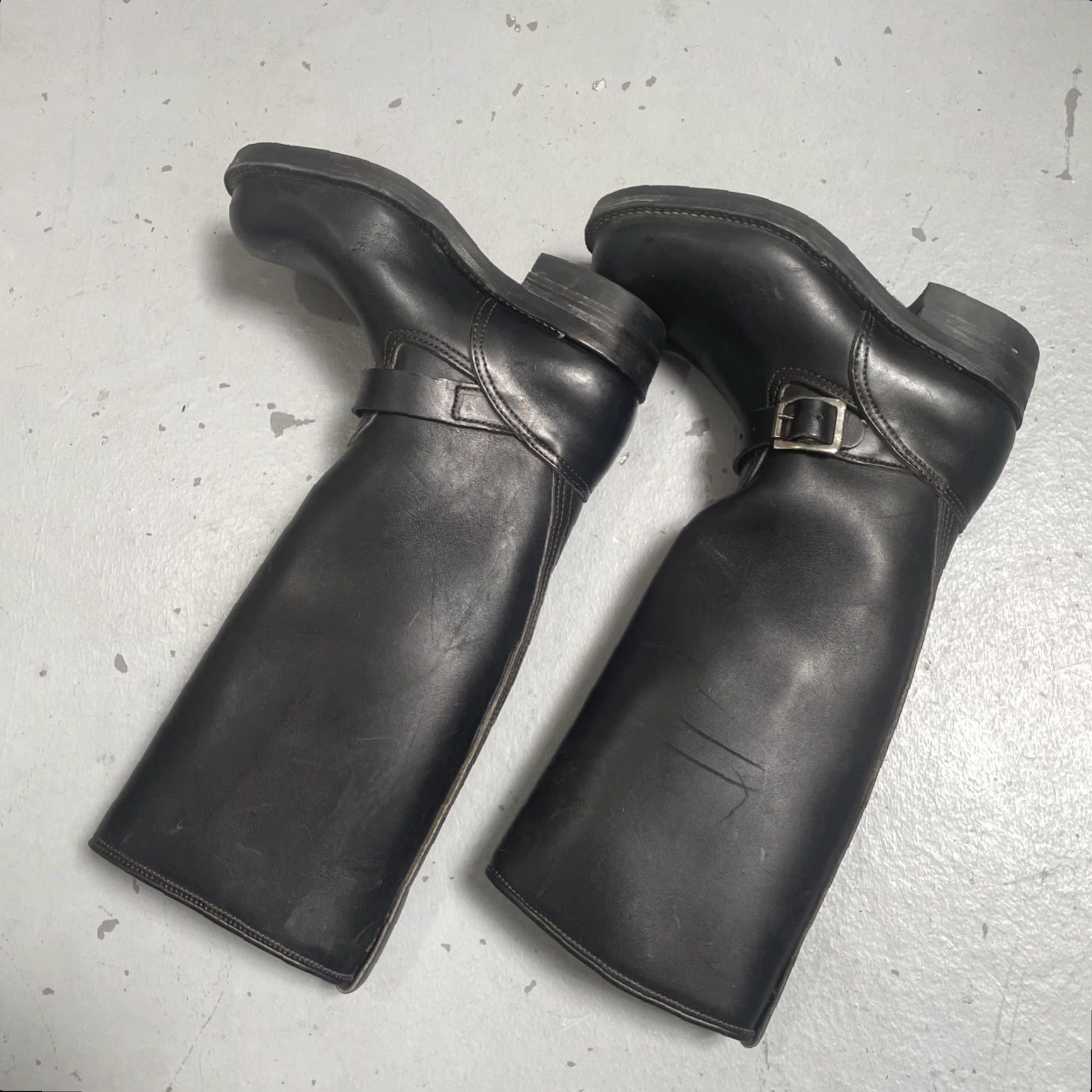 Vintage Langlitz Leather Motorcycle Biker Boots Mens? Womens? 6.5 D Black US Made USA Vintage 90s Leather Shoe Size US 7 / IT 37 - 7 Thumbnail