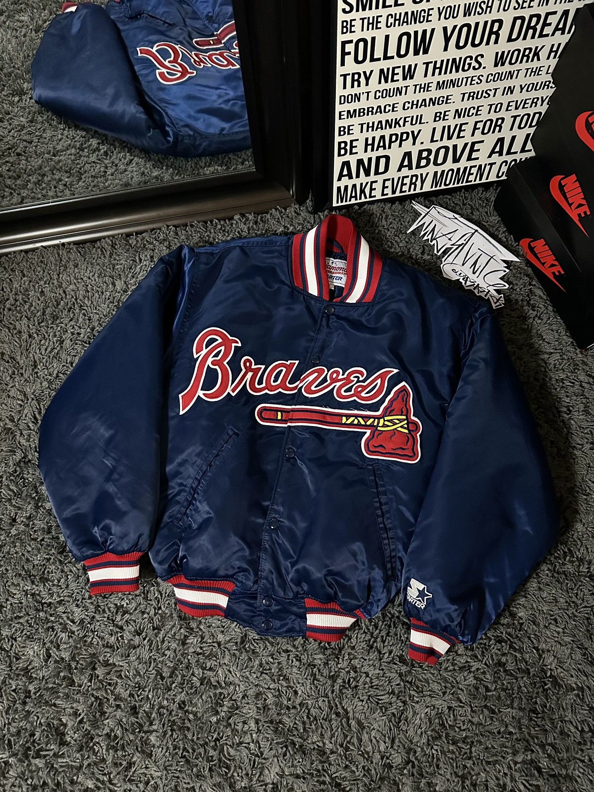 Starter Vintage Atlanta Braves Starter Satin Jacket Size US M / EU 48-50 / 2 - 1 Thumbnail