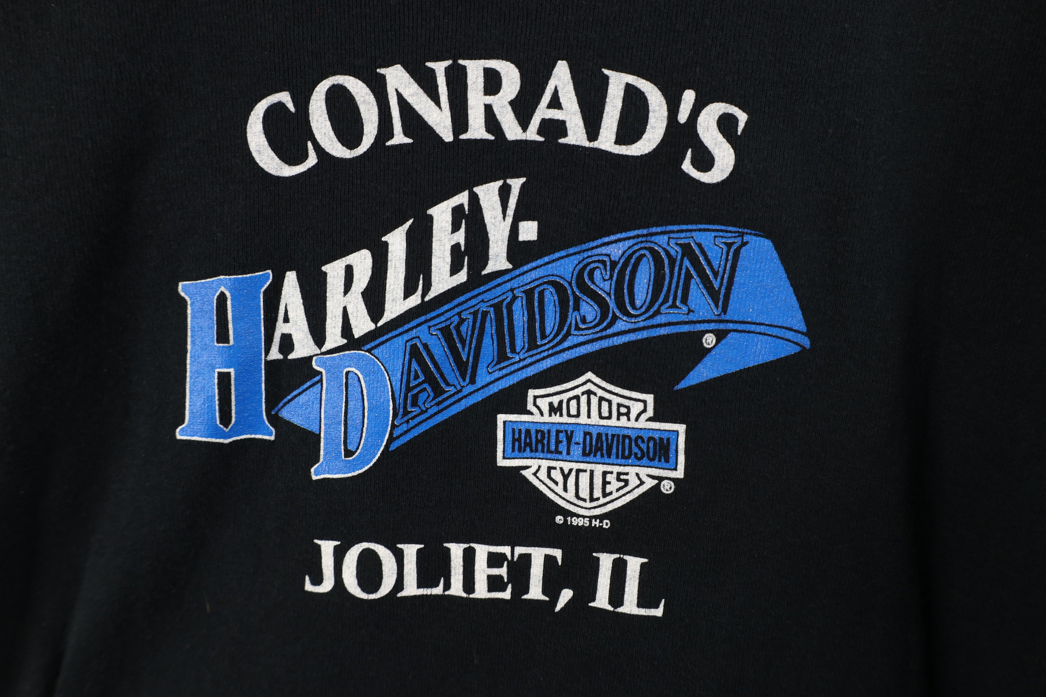 Harley Davidson Vintage 90s Harley Davidson Ribbed Knit T-Shirt Black USA Size L / US 10 / IT 46 - 10 Thumbnail