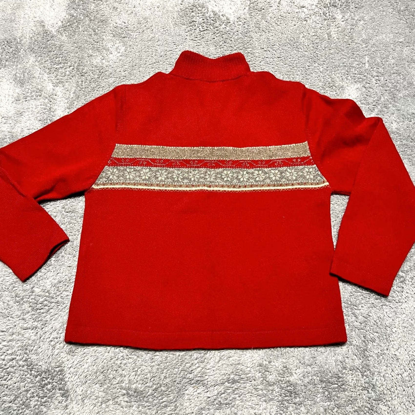 Vintage Woolrich Sweater Womens Medium Red Lambs Wool Quarter Zip Aztec Mens? Women? Size M / US 6-8 / IT 42-44 - 3 Thumbnail