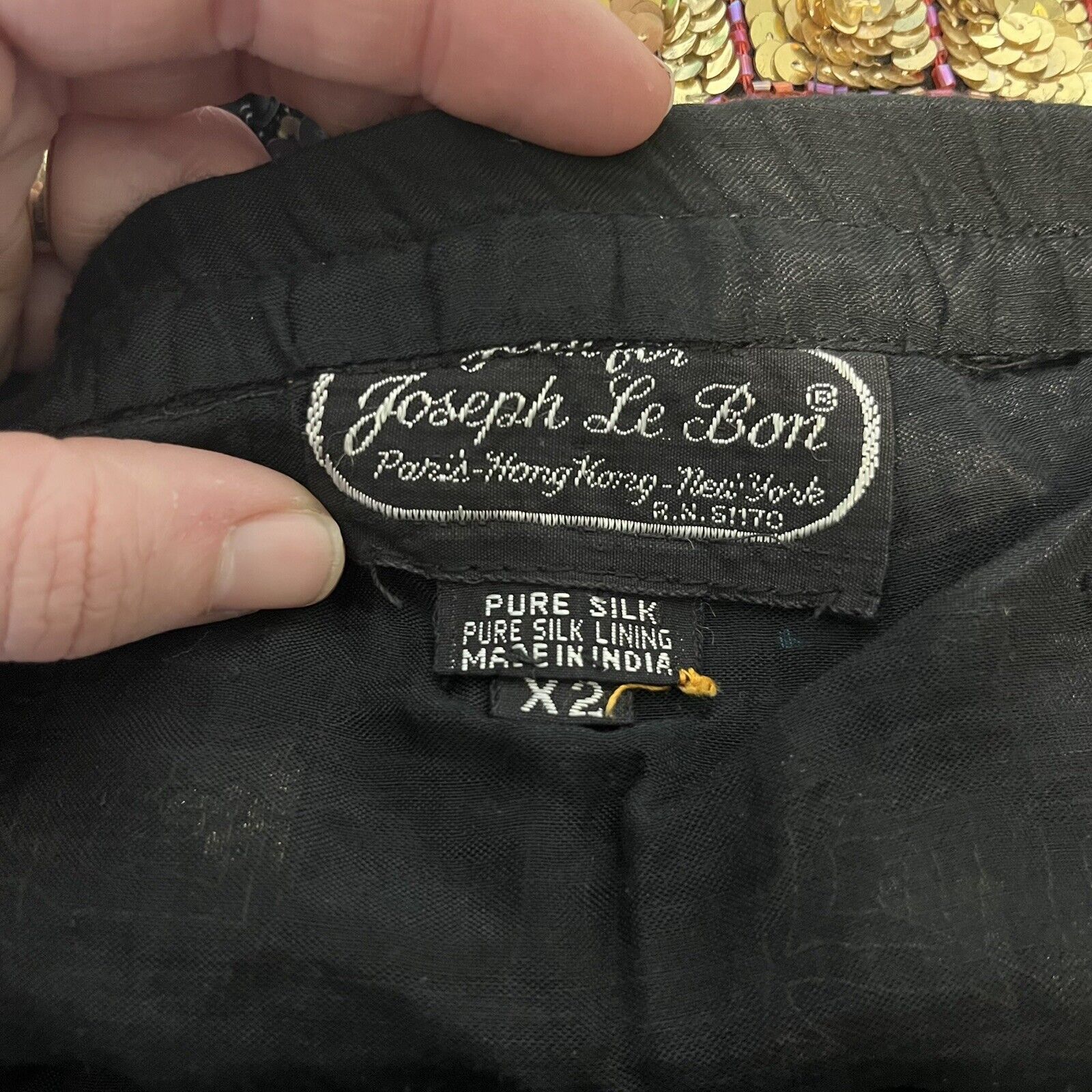 Other Vintage Jean For Joseph Le Bon Sequin Beaded Skirt Size 30" / US 8 / IT 44 - 8 Thumbnail