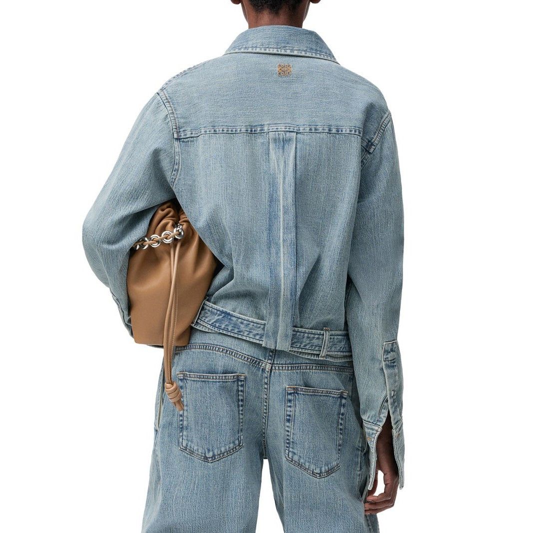 Loewe LOEWE Draped Washed Blue Denim Jacket New & Authentic (Women Size XS / US 0-2 / IT 36-38 - 3 Thumbnail