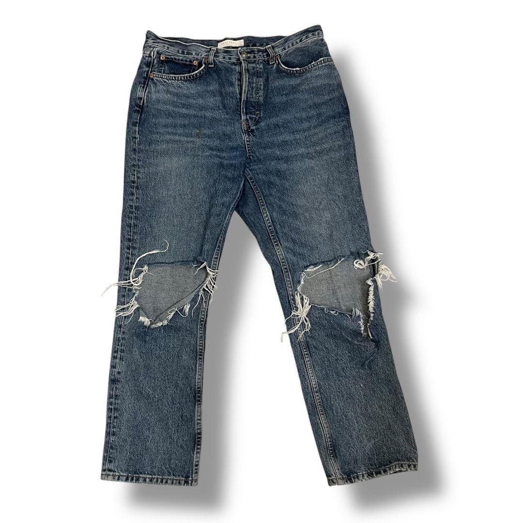 Topshop ASOS Topshop high rise button fly, ripped 5 pocket dad jeans Size 32" / US 10 / IT 46 - 3 Thumbnail