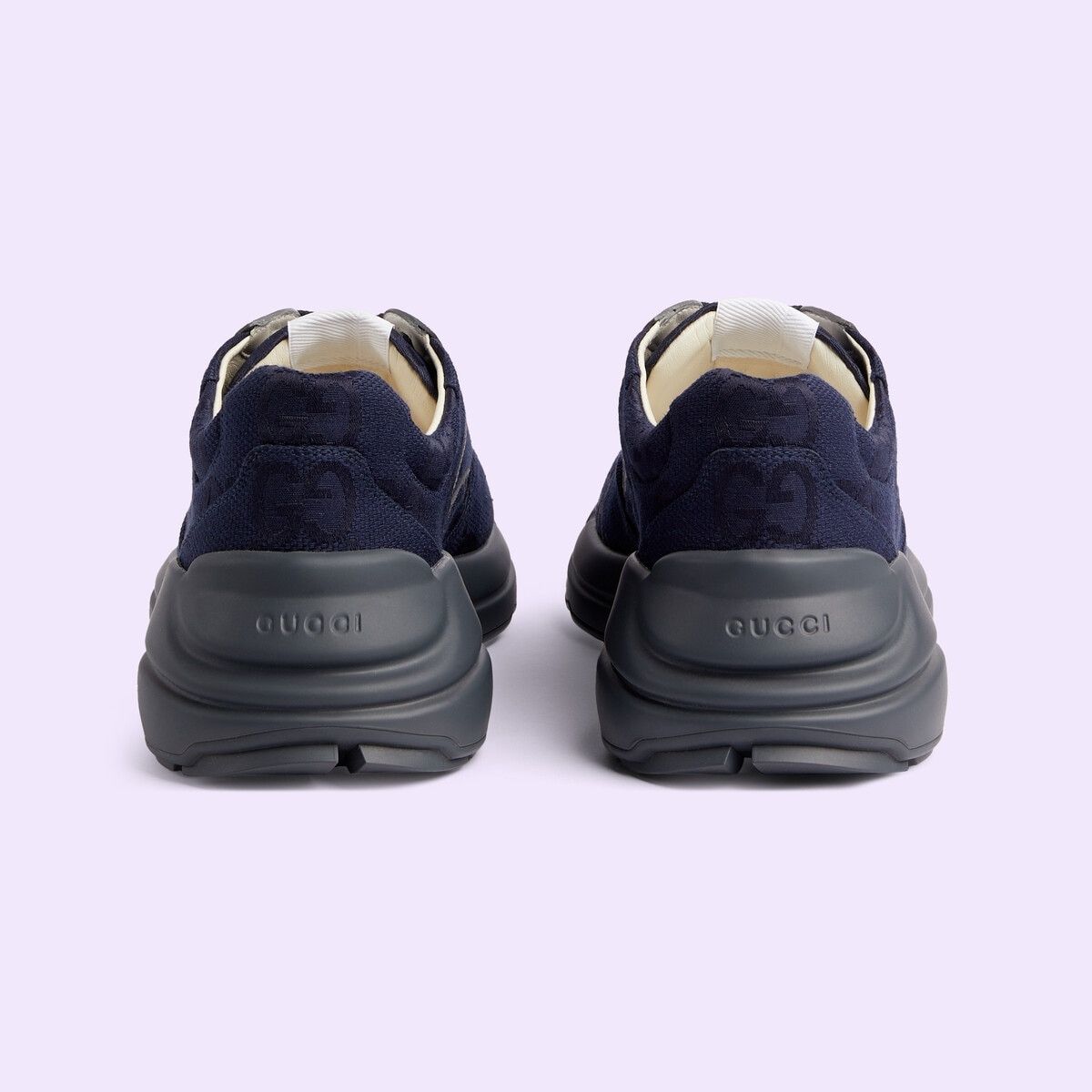 Gucci o1s1wg111025 Macro GG Fabric Sneakers in Blue Size US 11 / EU 44 - 4 Thumbnail