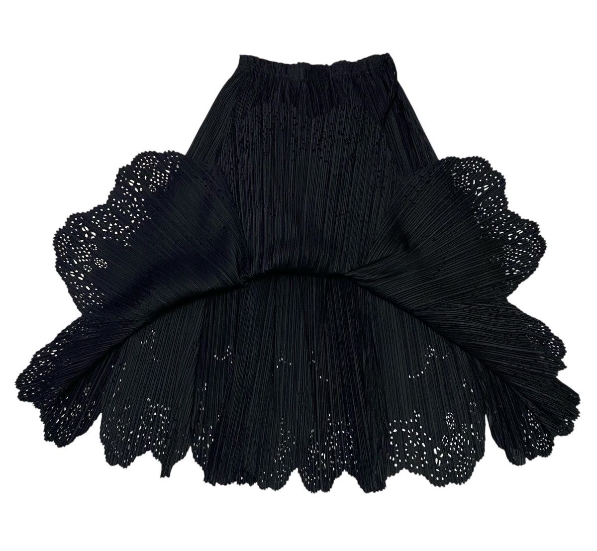 Pleats Please Issey Miyake Pleats Pleats Pleated Black Feathered Hollowed out Rhombus Size 30" / US 8 / IT 44 - 5 Thumbnail
