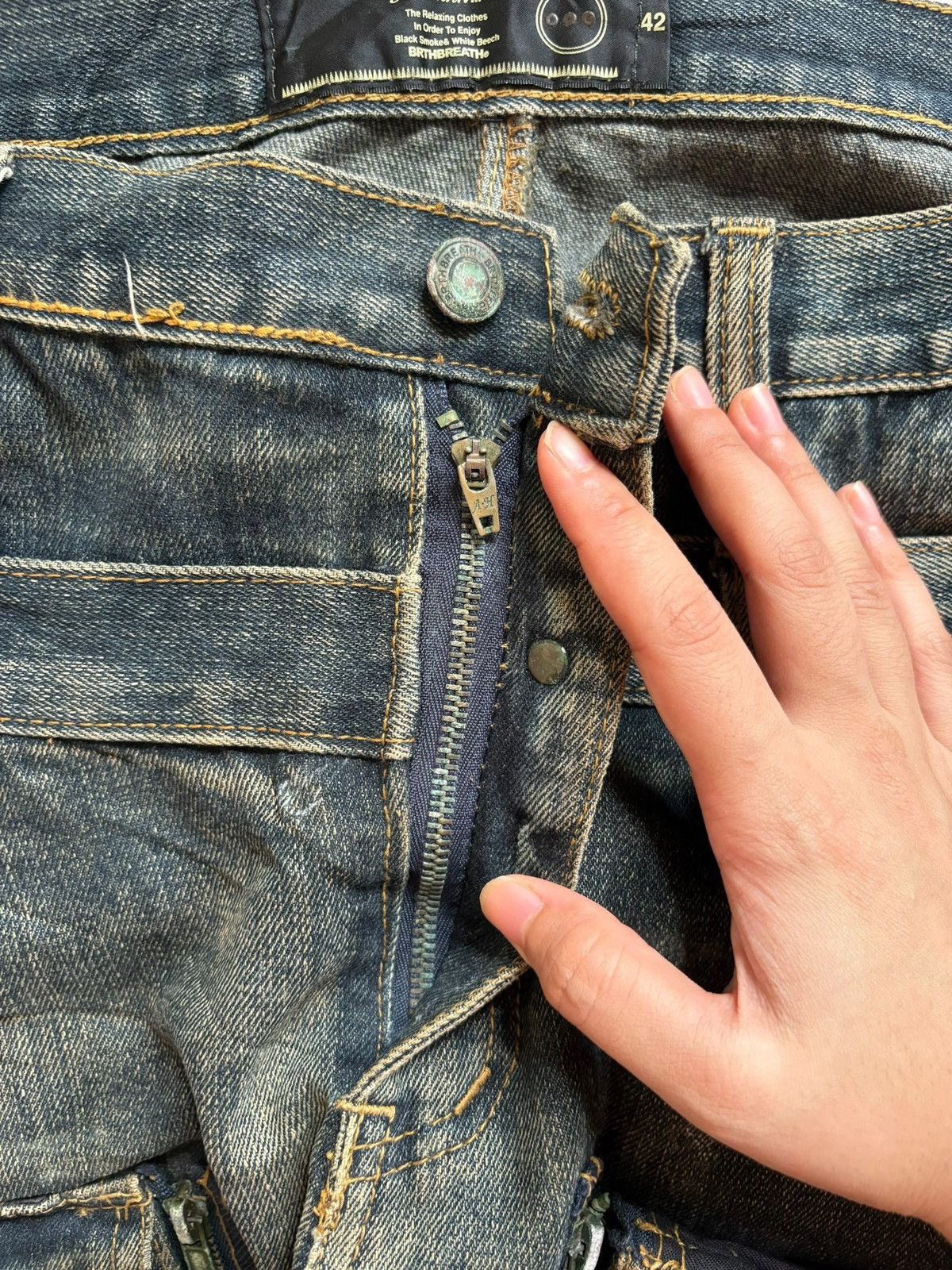 Designer Vintage Japanese Breathmint Double Waist Tactical Baggy Jean Size US 35 - 3 Thumbnail