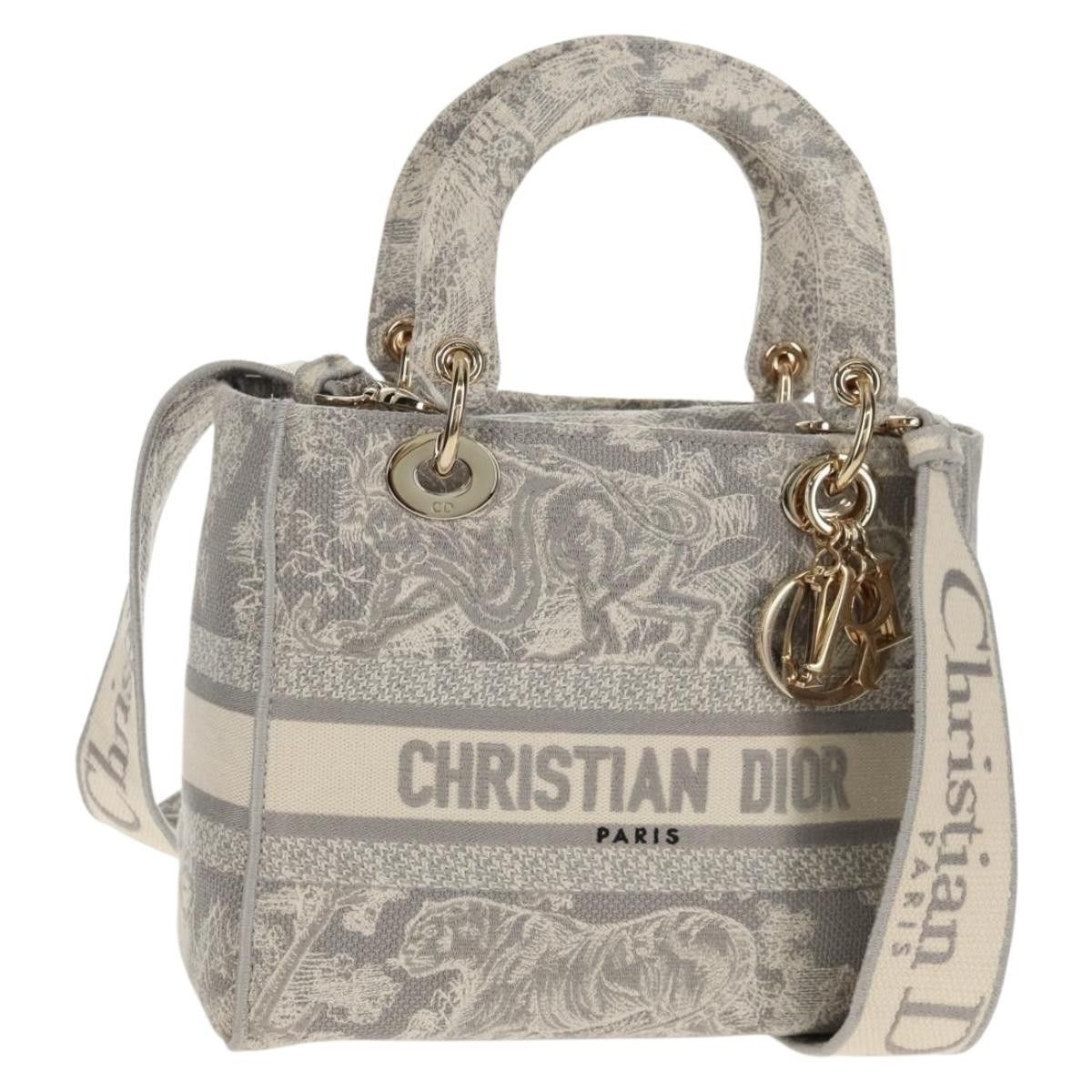 Dior Christian Dior Toile de Jouy Lady D-Lite Bag Embroidered Canvas Size ONE SIZE - 1 Thumbnail