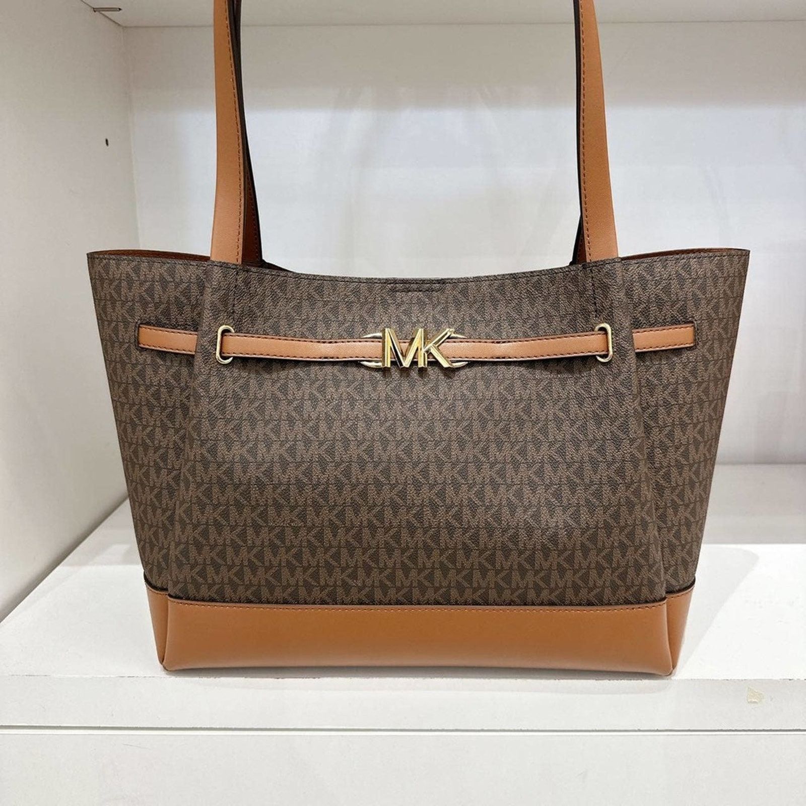Michael Kors Michael Kors 35S3G6RT3B Reed Large Logo Tote Bag IN BROWN Size ONE SIZE - 2 Thumbnail
