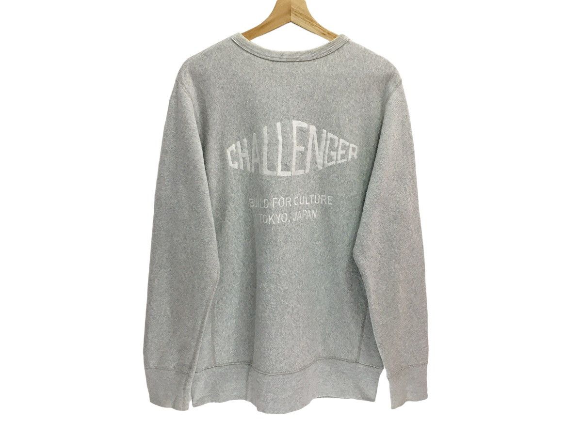 image of Challenger Tokyo Japan Sweatshirt Distressed in Grey, Men's (Size Large)