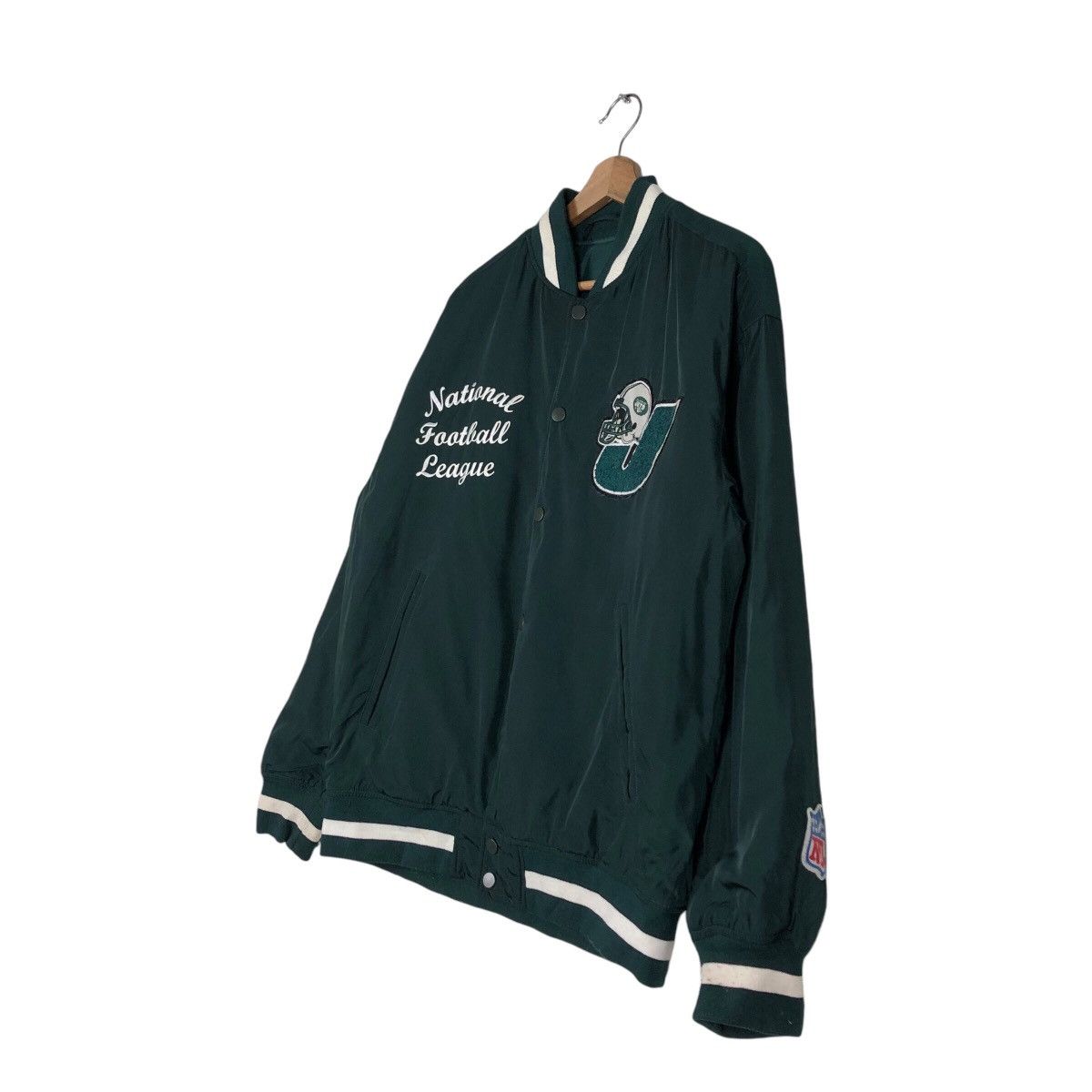 Japanese Brand 📌Vintage Bomber Jacket NFL New York Jets Big Logo Size US L / EU 52-54 / 3 - 3 Thumbnail