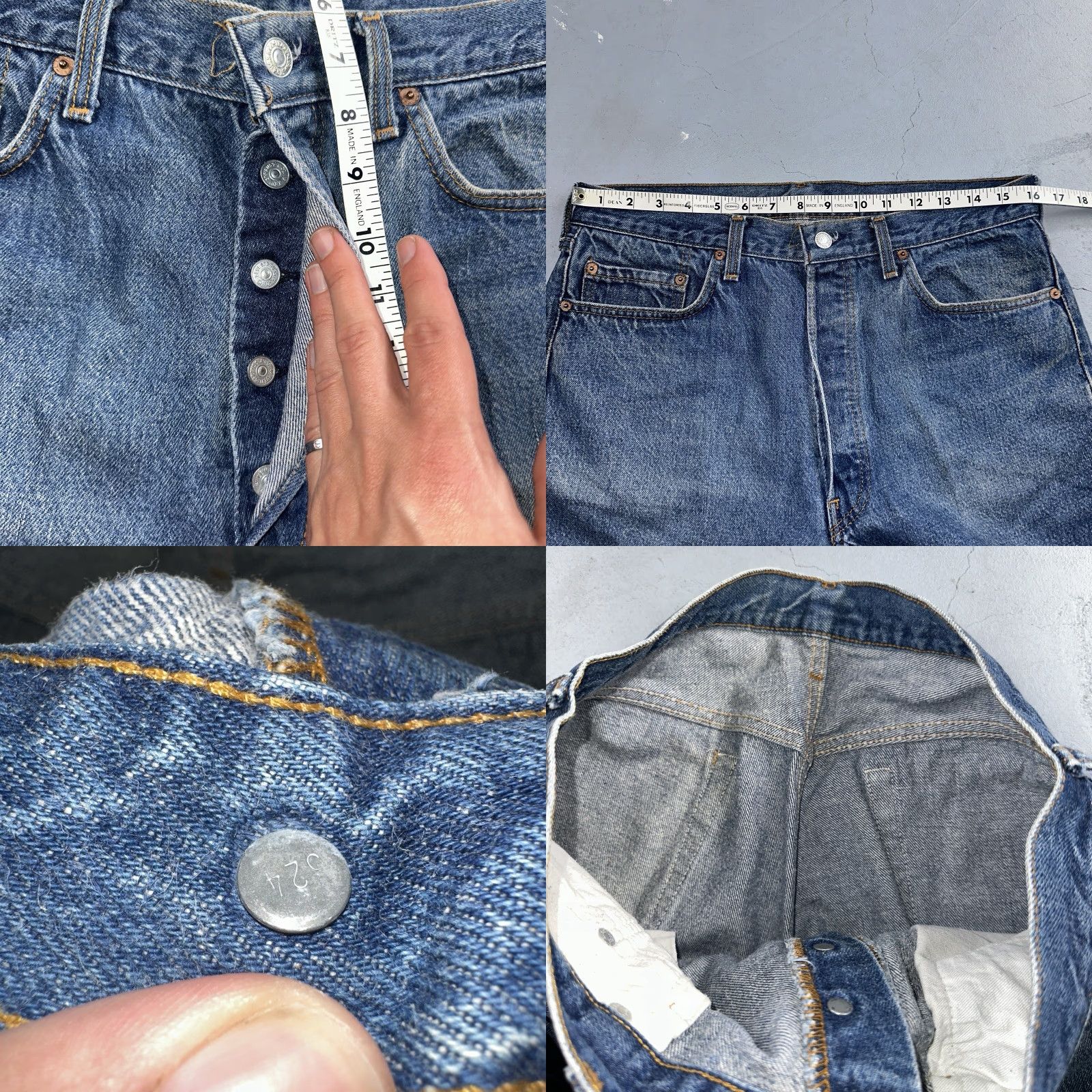 Levi's VINTAGE Levi's 501 Jeans Modern Straight Old School 80s USA Blue Light Wash 36x40 Men Regular 36 Mens Jeans Size US 36 / EU 52 - 8 Thumbnail