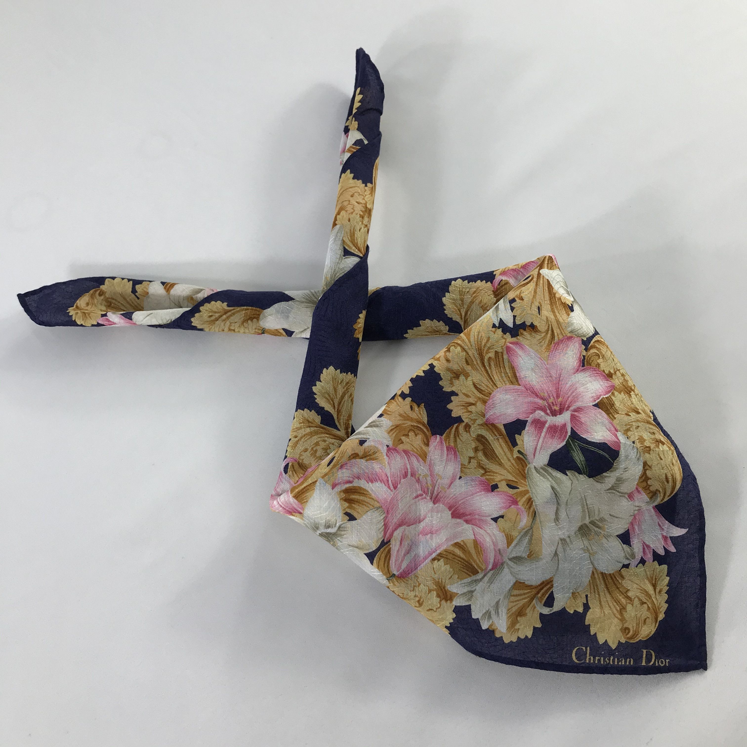 Christian Dior Monsieur × Vintage Christian Dior Bandana / Handkerchief / Neckerchief - S583 Size ONE SIZE - 4 Thumbnail