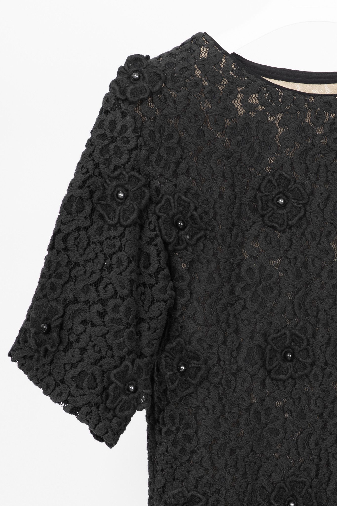Chloe Chloe AW12 Black Macrame-Lace Floral-Applique Mini Dress Size S / US 4 / IT 40 - 5 Thumbnail