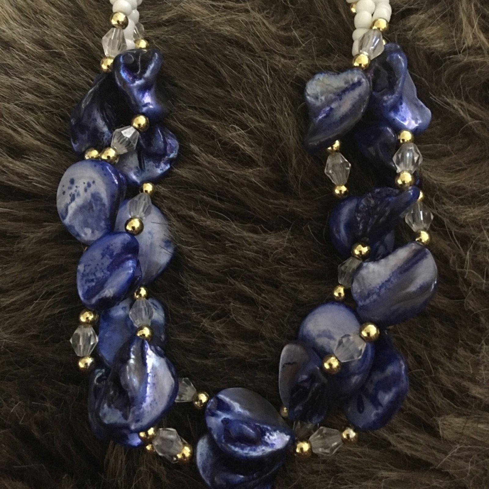 Vintage Vintage 80s blue abalone shell seed bead necklace Size ONE SIZE - 6 Thumbnail