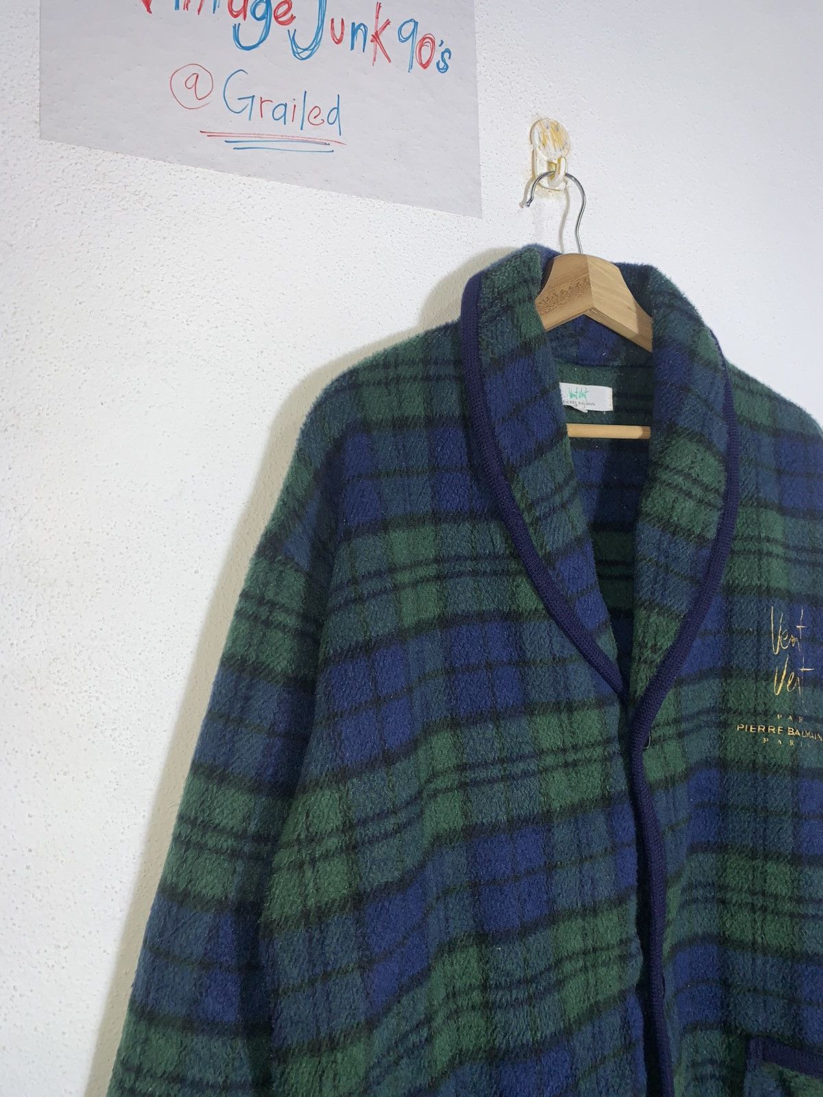 Vintage Vintage Vent Vert Pierre Balmain Fleece Jacket Size US L / EU 52-54 / 3 - 2 Thumbnail
