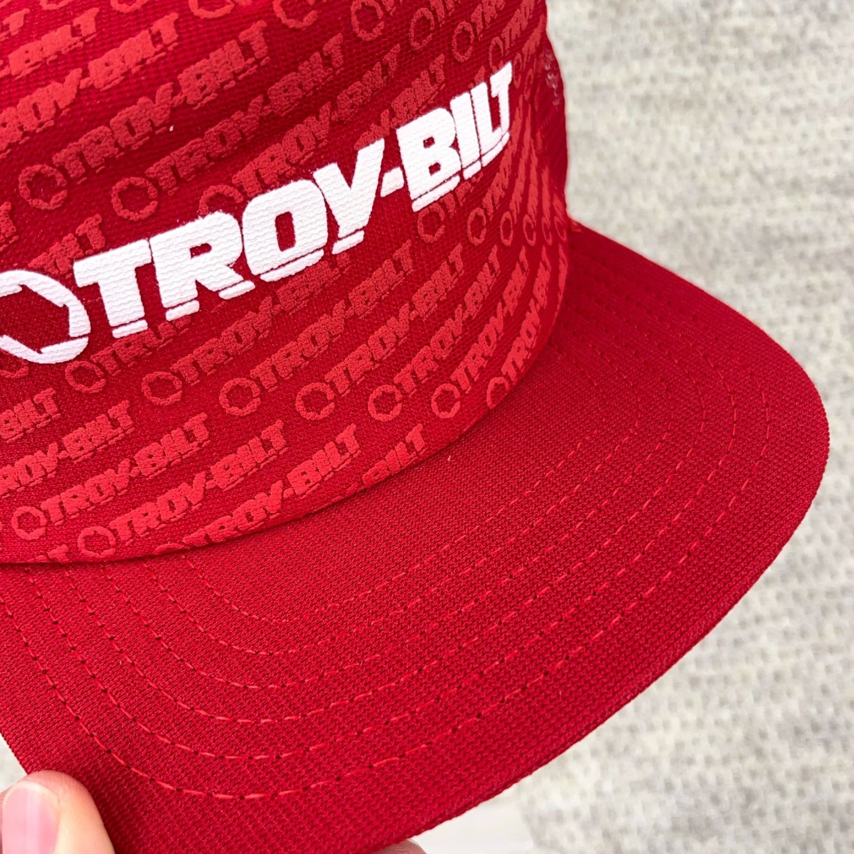 Vintage VINTAGE Unknwon Factory Trucker Hat Cap Made In USA 90s Red Cotton Twill Adjustable Mens Hat Size ONE SIZE - 4 Thumbnail