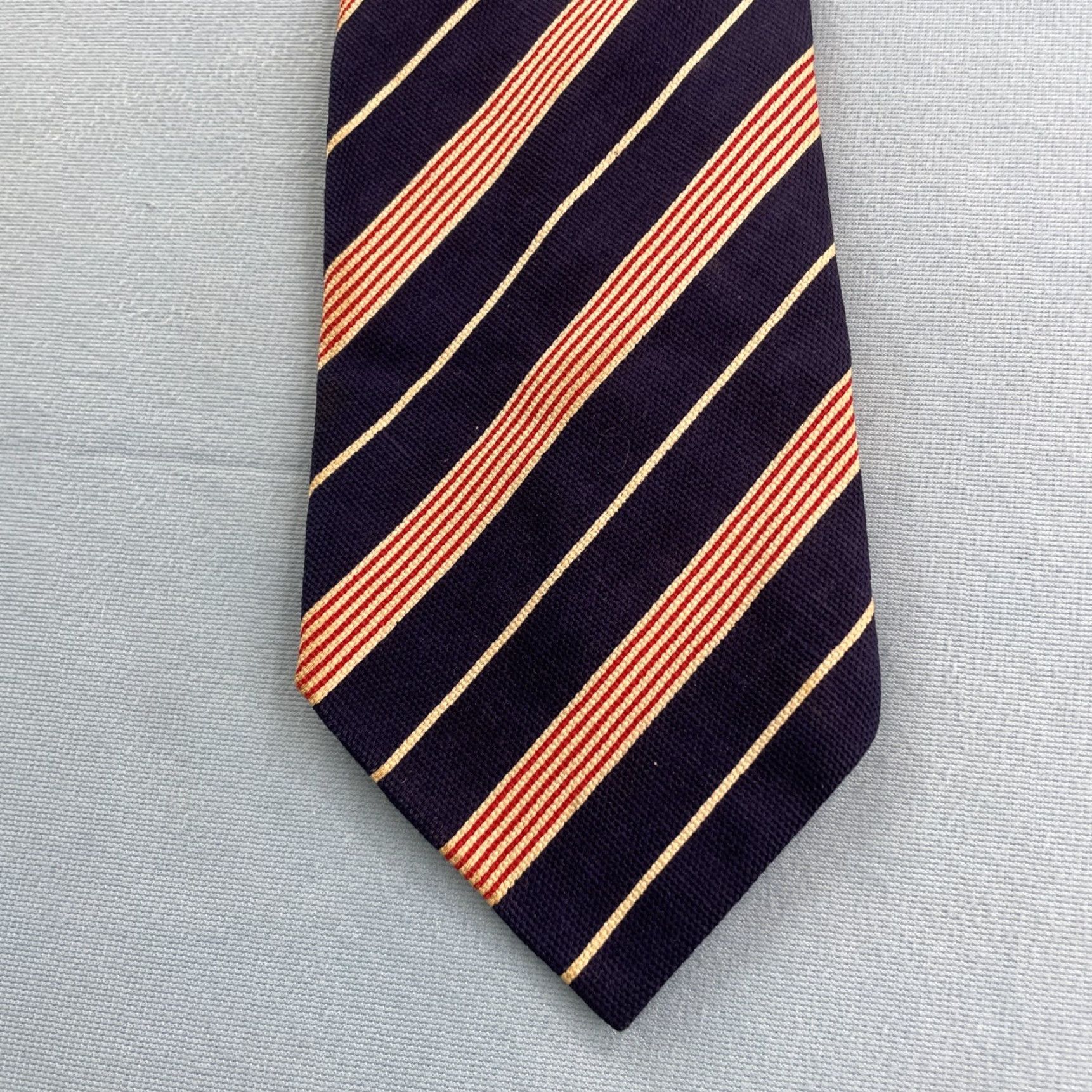 Vintage VINTAGE Red White Blue Tie Woven Necktie Repp Striped American Regimental 4x57 Stain Capsule Wide Necktie Men Tie Size ONE SIZE - 5 Thumbnail