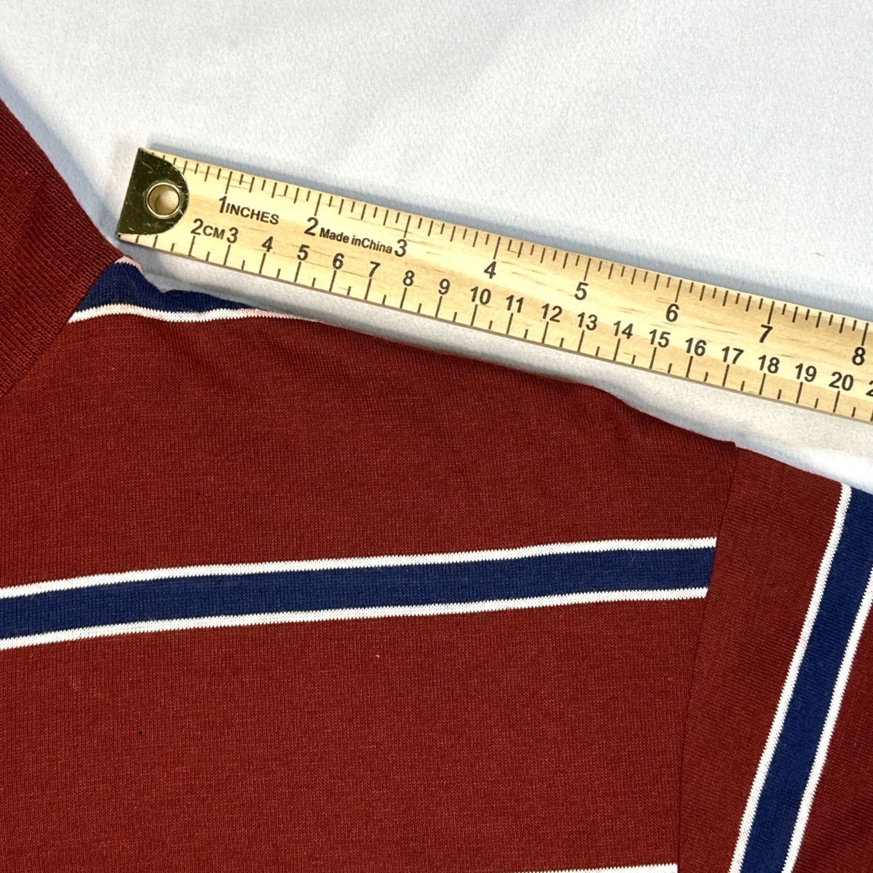Sears VINTAGE Sears Men’s XL TALL XLT Kings Road L/S Polo Shirt Red Blue White Striped 80s Size US XL / EU 56 / 4 - 3 Thumbnail