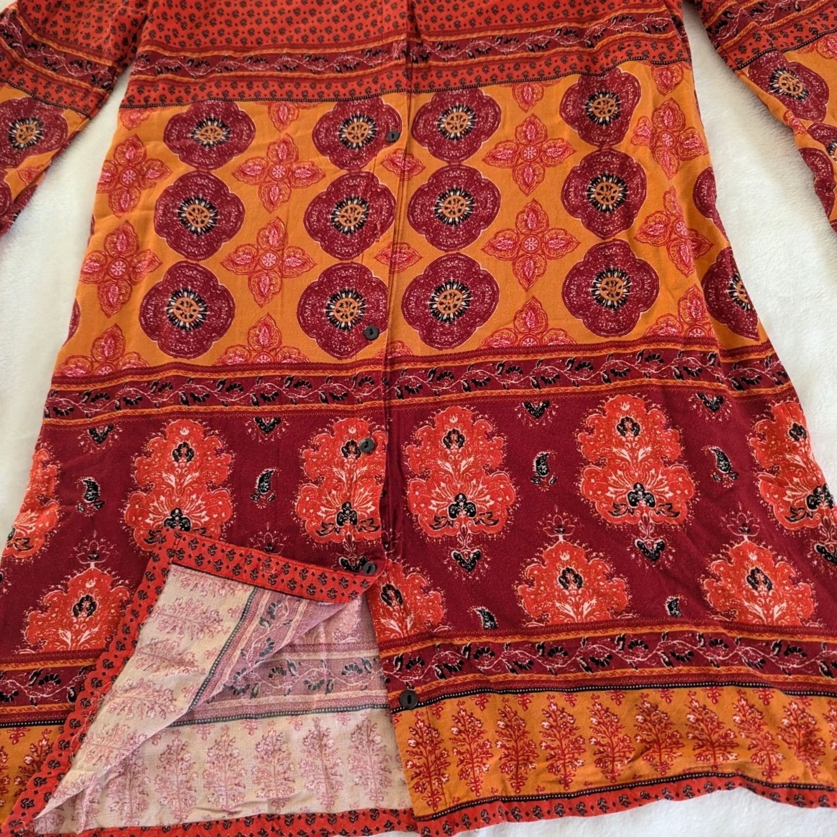 MINKPINK MINKPINK Floral Print Long Sleeve Mini Dress Women Size M Boho Festival Retro Size M / US 6-8 / IT 42-44 - 3 Thumbnail