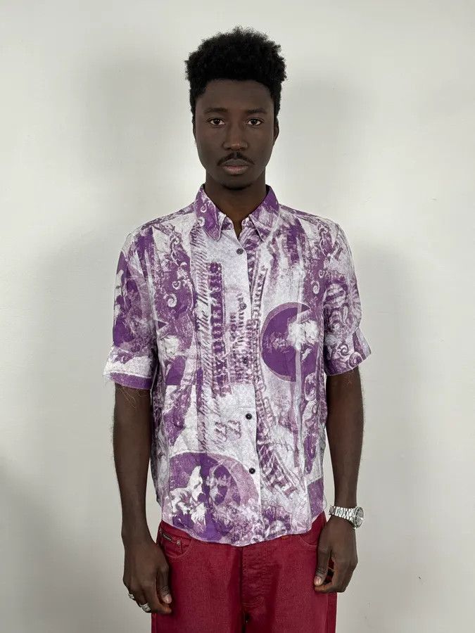 Acne Studios SS2013 Acne Studios Purple Dollar Short Sleeve Shirt Size US S / EU 44-46 / 1 - 1 Thumbnail