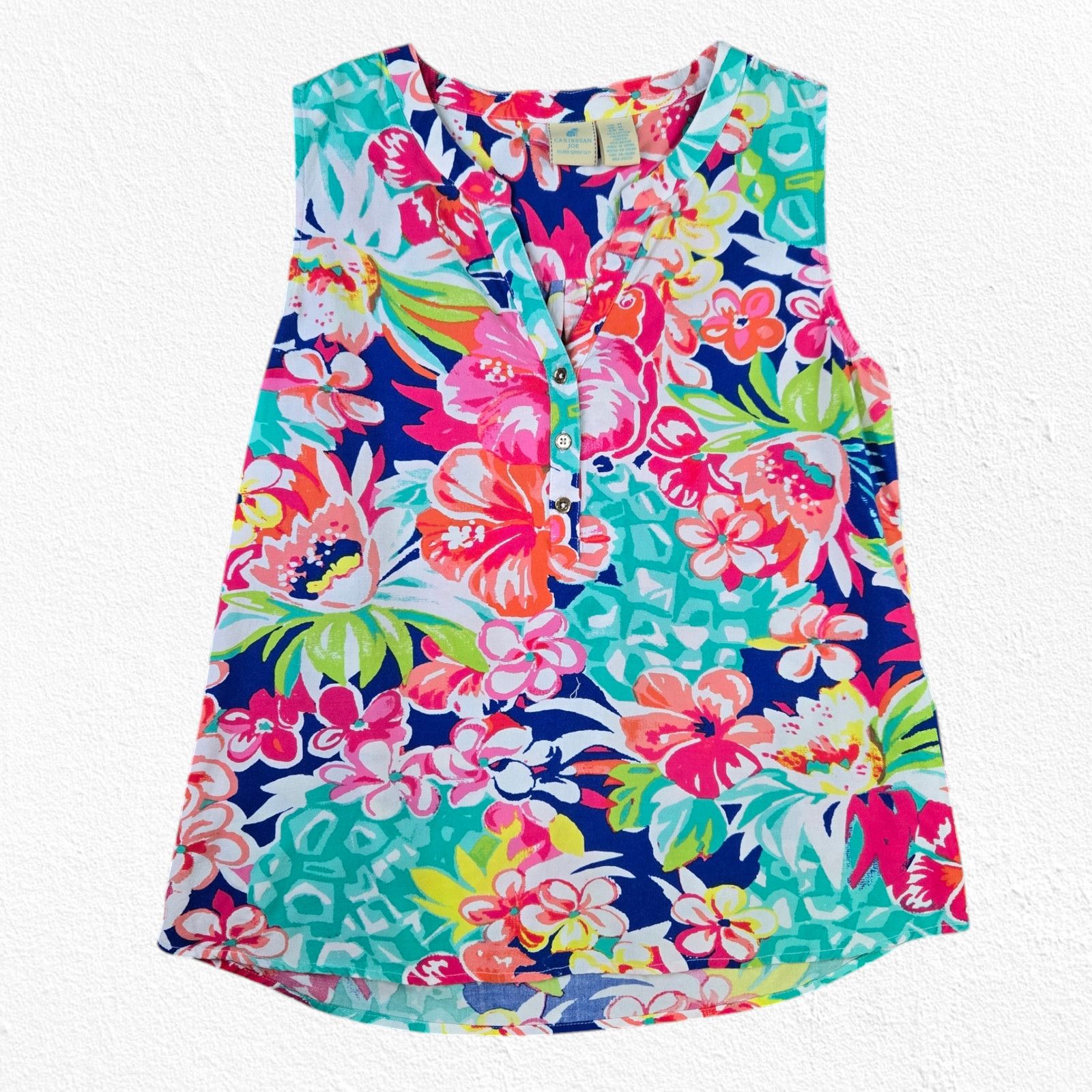 Other Tropical Print Sleeveless V Neck Blouse Size Medium Size M / US 6-8 / IT 42-44 - 2 Thumbnail