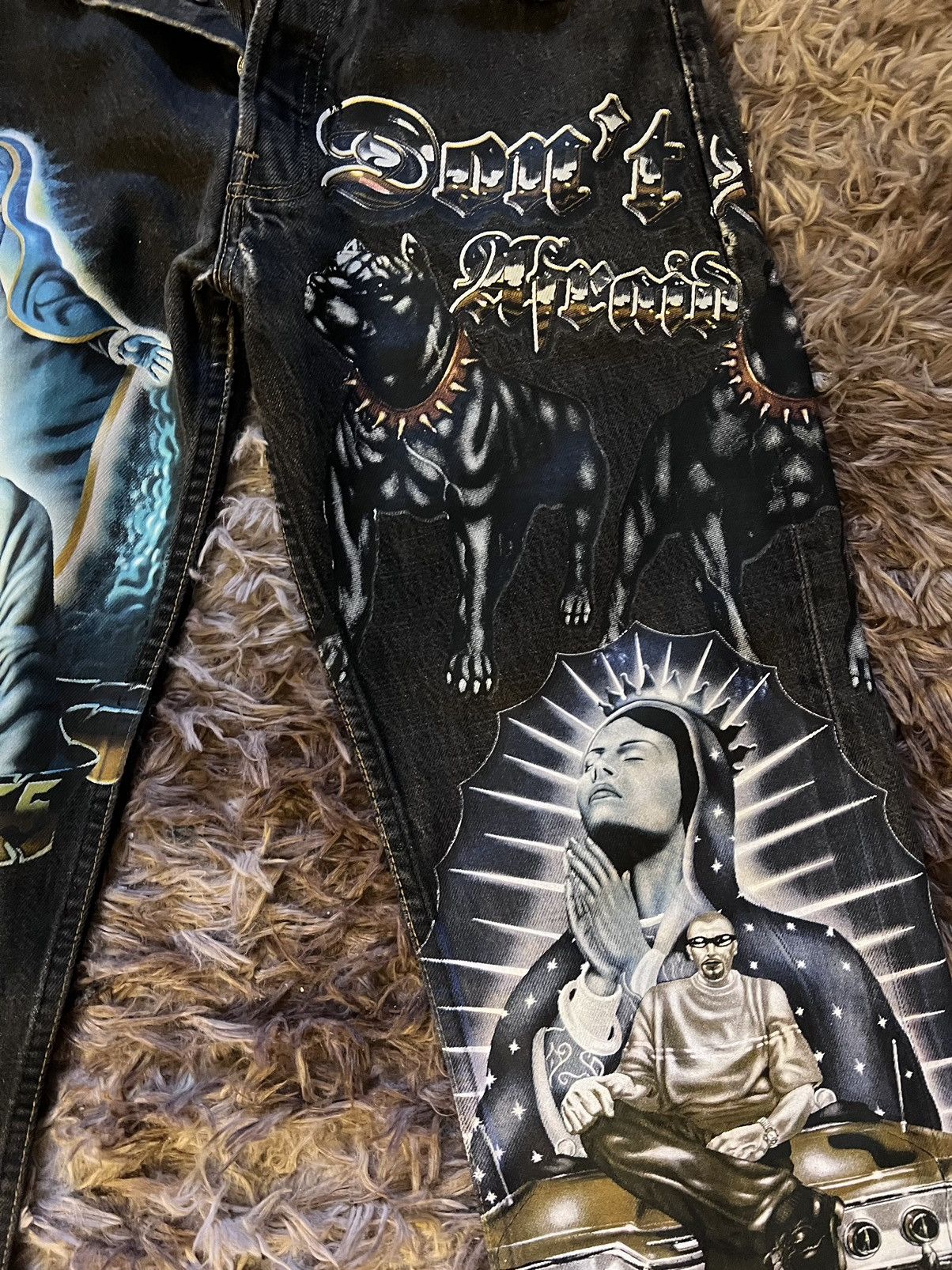 Other @thechubbychicano “BARRIO” custom levi’s patchwork jeans Size US 32 / EU 48 - 2 Thumbnail