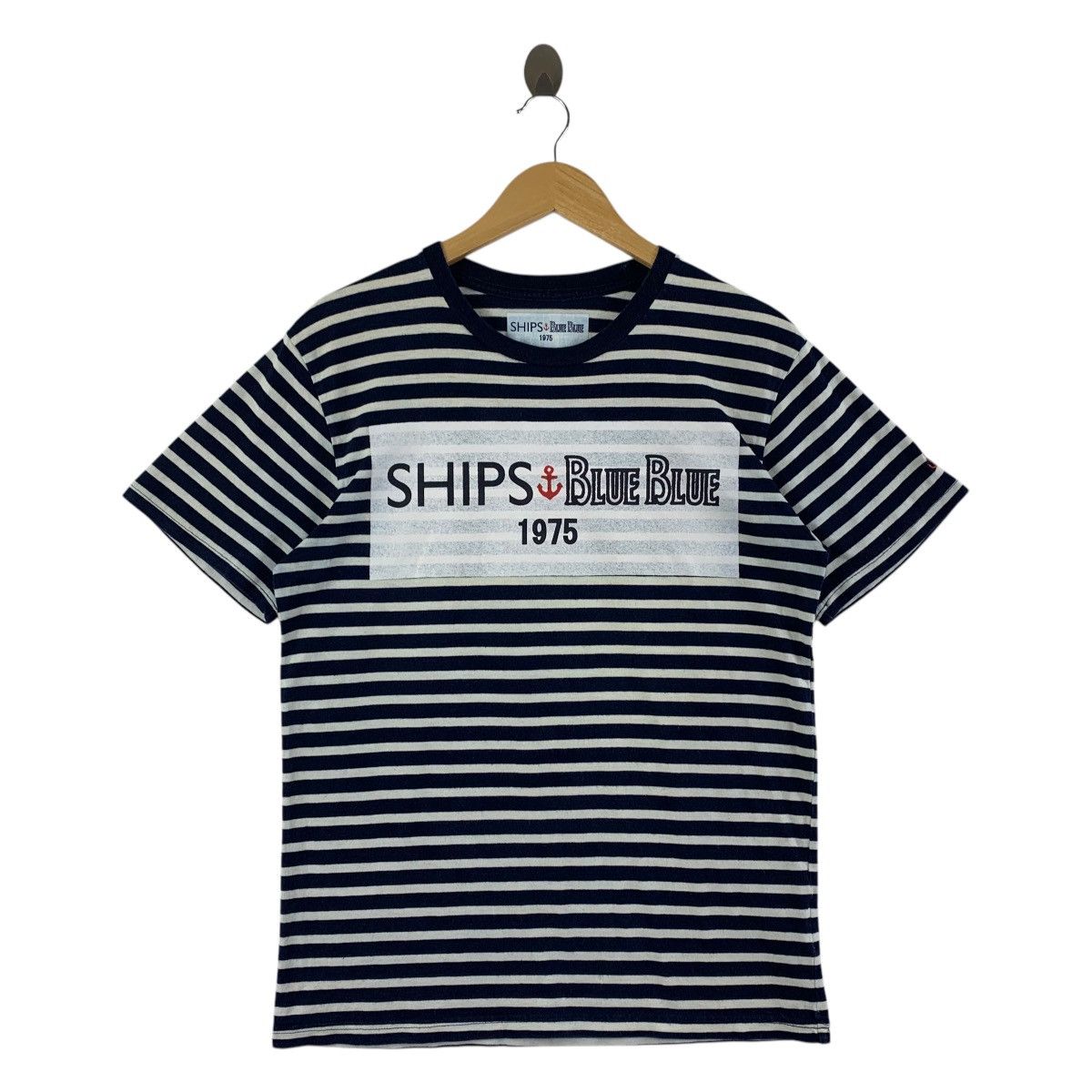 Blue Blue Japan × Japanese Brand × Vintage Vintage BLUE BLUE X SHIP big spellout logo printed tee Size US M / EU 48-50 / 2 - 1 Thumbnail