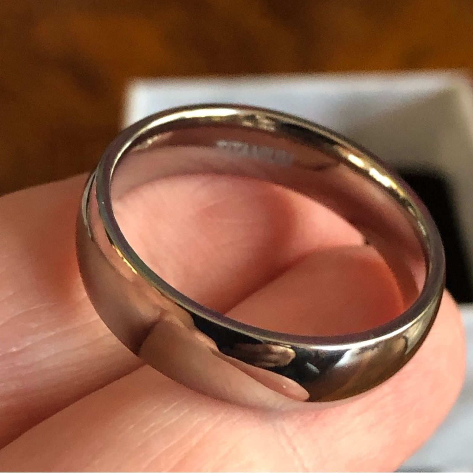 Jewelry Men’s 6mm polished Titanium comfort band ring NIB 11.5 Size ONE SIZE - 4 Thumbnail