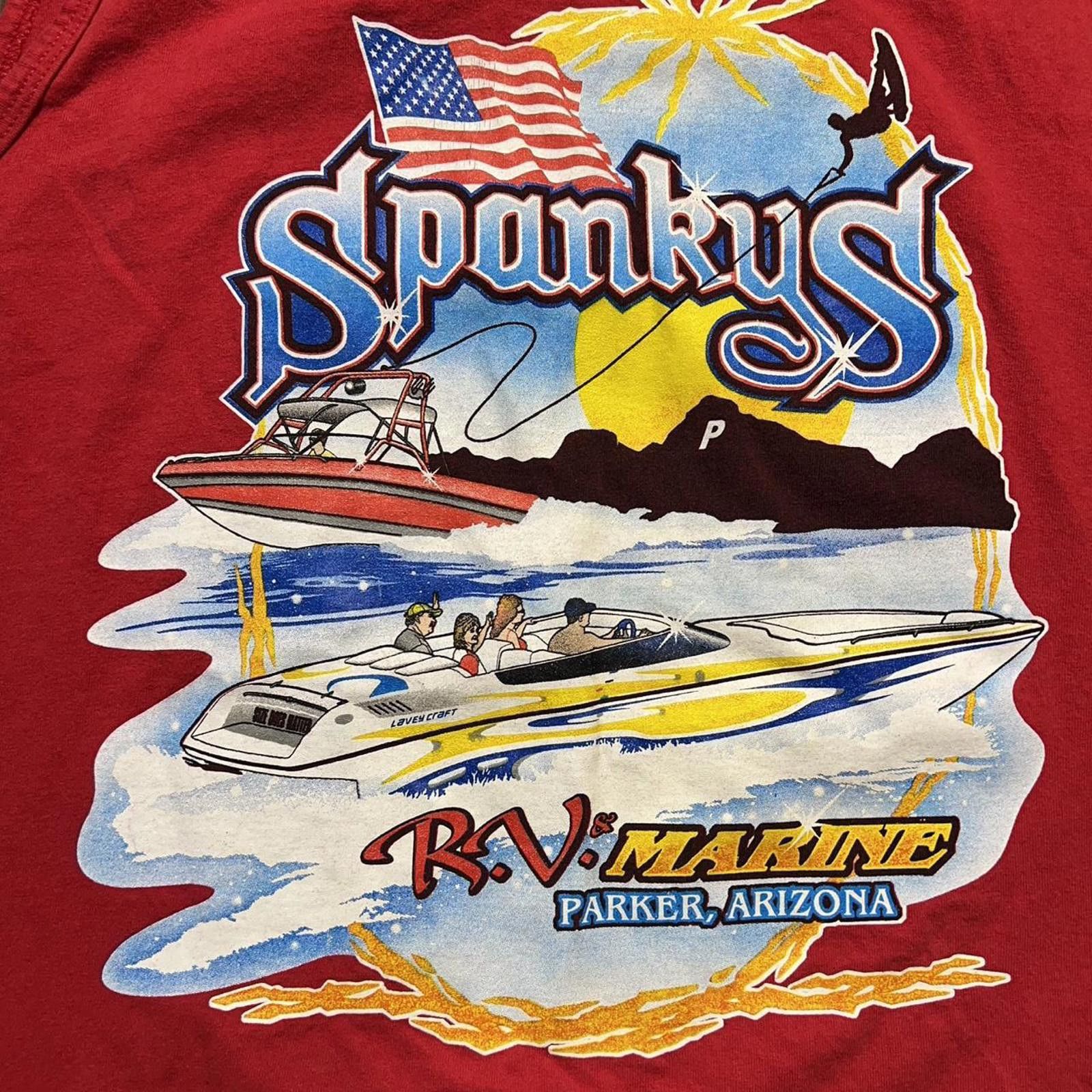 Anvil Vintage 90s Spankys RV Marine Parker Arizona Red Tank Top Size US XXL / EU 58 / 5 - 3 Thumbnail