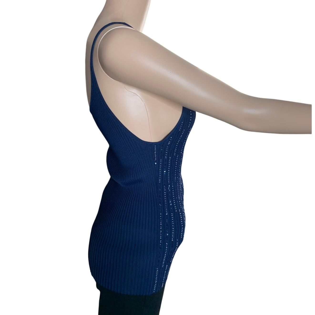 Gap Gap Women's Large Sequin Tank Top Purple Bling 4 Way Stretch Size L / US 10 / IT 46 - 3 Thumbnail