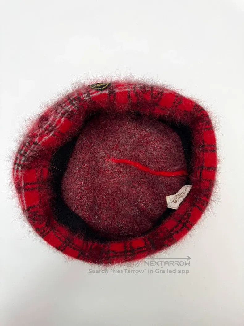 Vivienne Westwood Vivienne Westwood Red and Black Plaid Beret Cap with Satur Size ONE SIZE - 5 Thumbnail