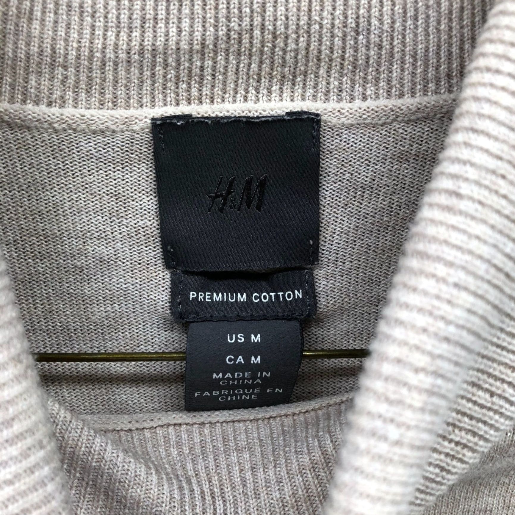 H&M H&M Mens Sweater Pullover Turtleneck Long Sleeve Lightweight Cotton Knit M Beige Casual Fall Winter Size US M / EU 48-50 / 2 - 5 Thumbnail