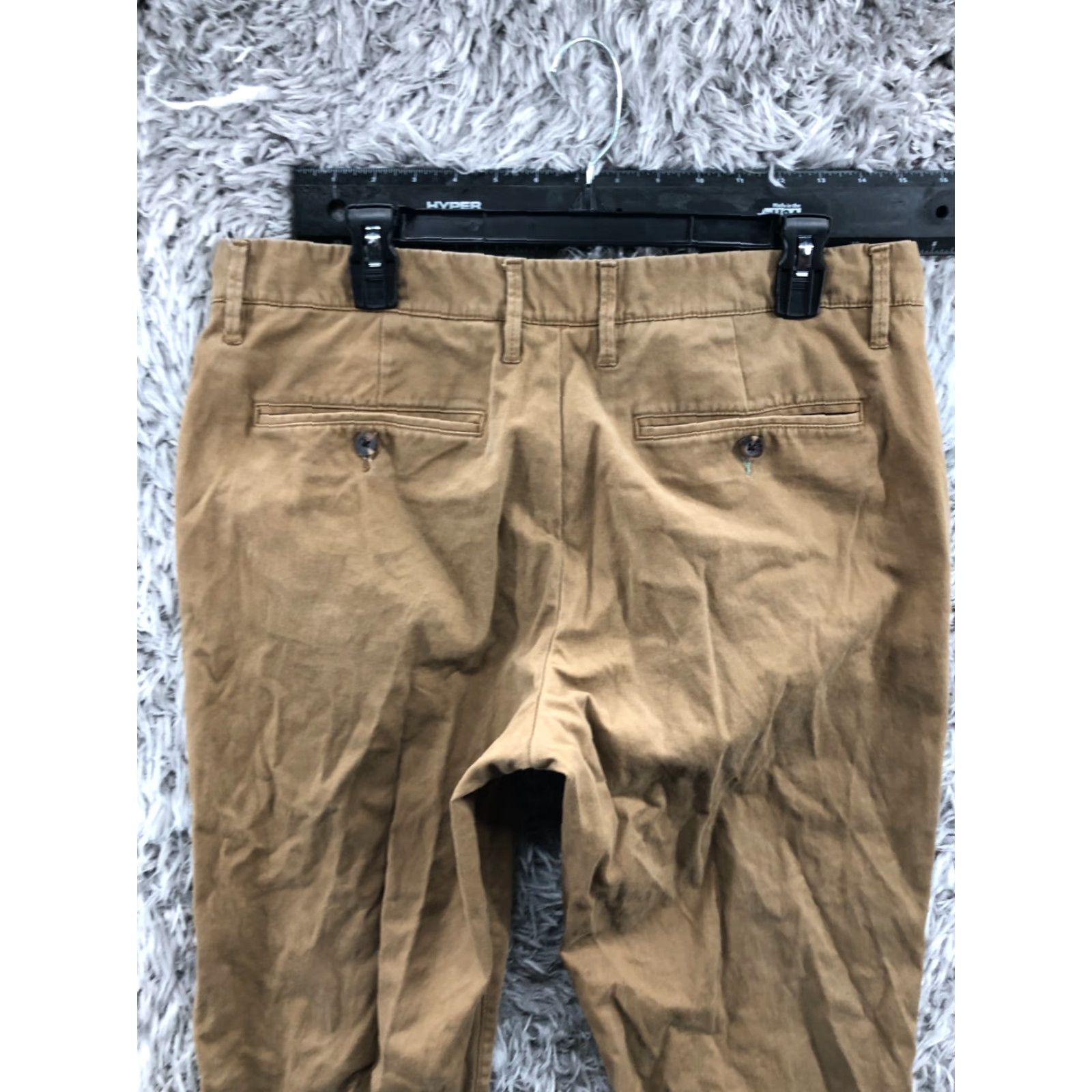 Weatherproof Goodfellow Hennepin Chino Pants Mens 34x28 Beige Medium Wash Chino Pockets Logo 5-Pocket Straight Leg Casual Travel Summer Fall Spring Winter Size US 34 / EU 50 - 6 Thumbnail