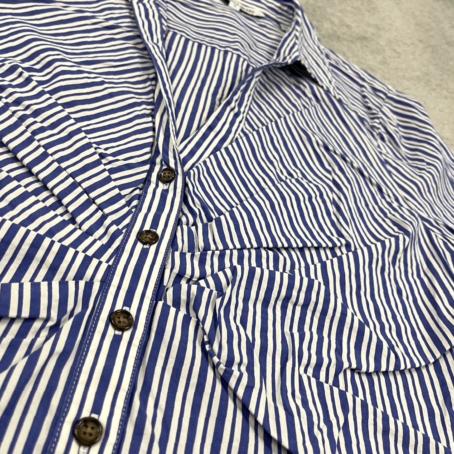Veronica Beard VERONICA BEARD Joelle Shirt Top Womens Size 16 Blue White Striped Button-Up Casual Size XXL / US 16-18 / IT 52-54 - 3 Thumbnail