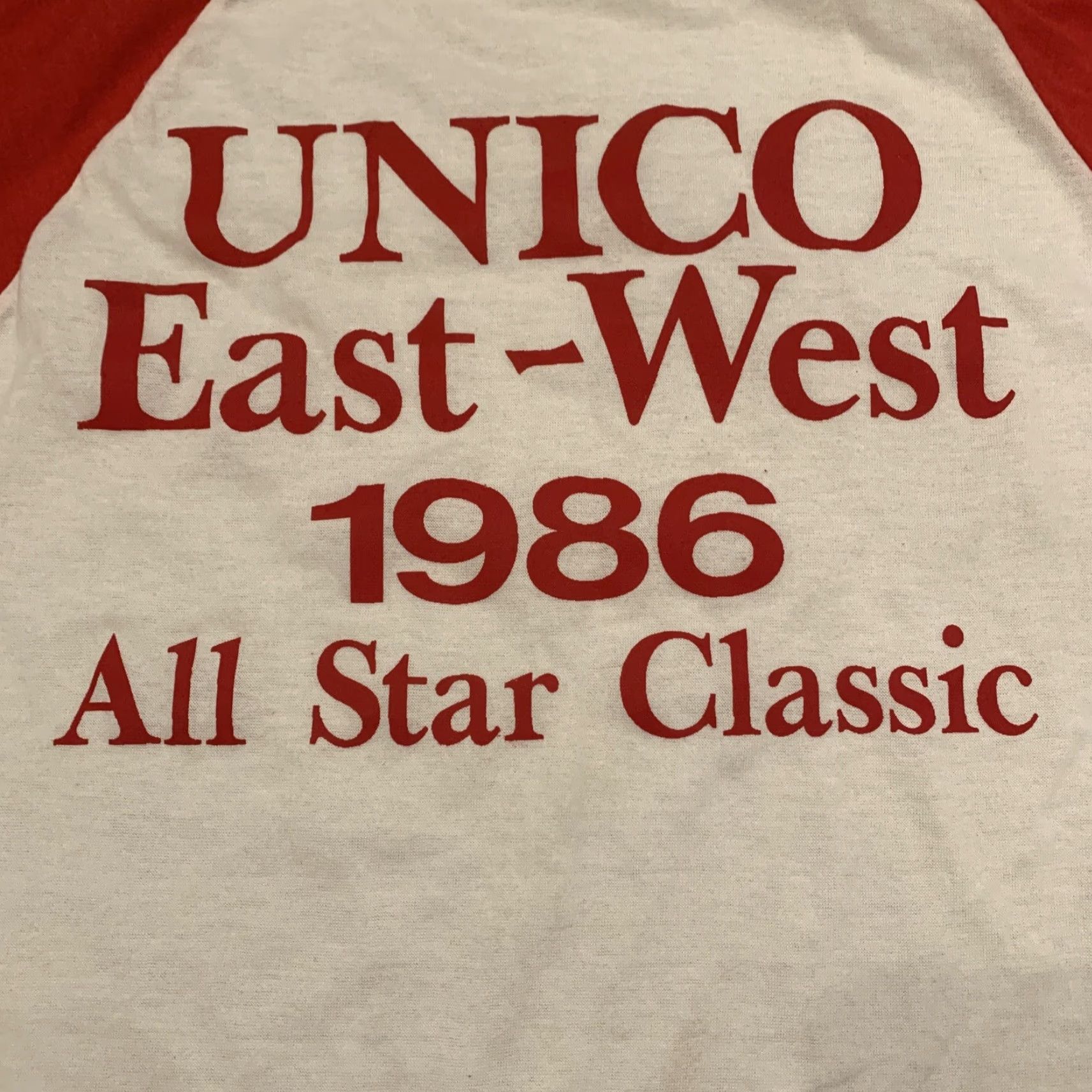 Vintage VINTAGE 1986 Harbor Light UNICO East West All Star Classic Baseball T-Shirt Adult Medium Red White Stars Mens Size US M / EU 48-50 / 2 - 2 Thumbnail