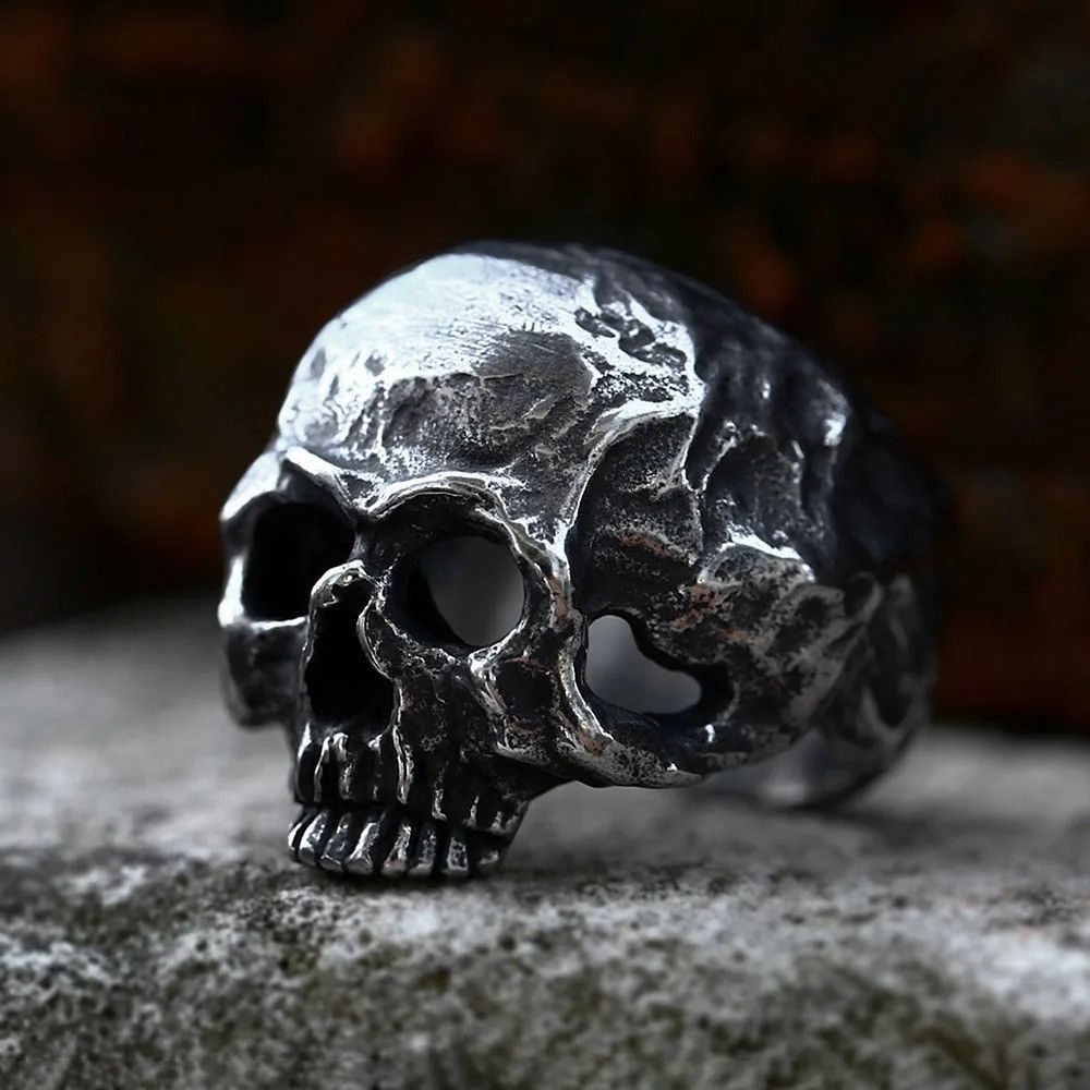 Vintage Vintage Ghost Head Skull Ring Size ONE SIZE - 2 Thumbnail