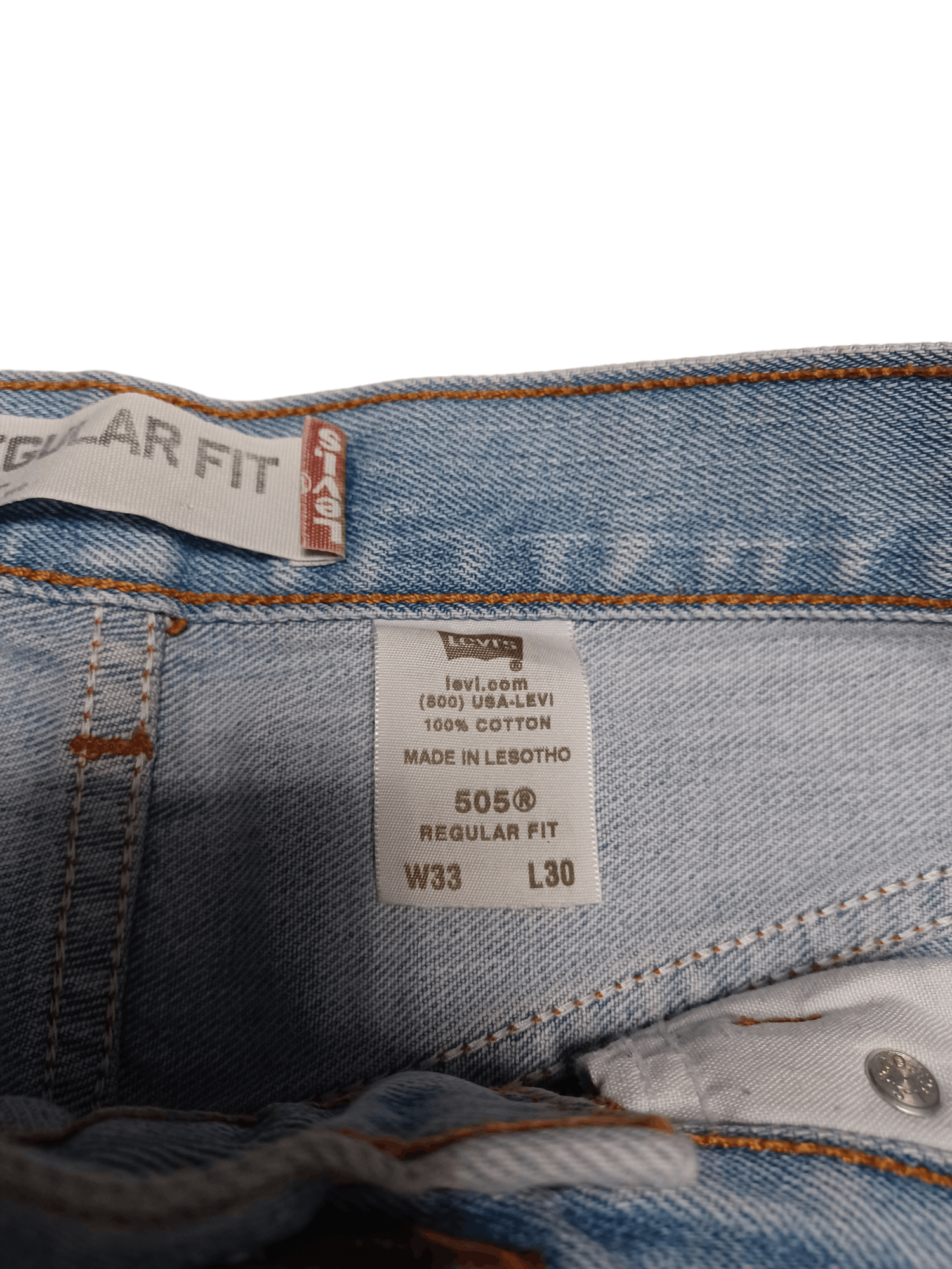 Levi's Vintage Clothing MADE IN LESOTHO 2005 VINTAGE SKY BLUE RELAXED FIT JEANS Size US 33 - 7 Thumbnail