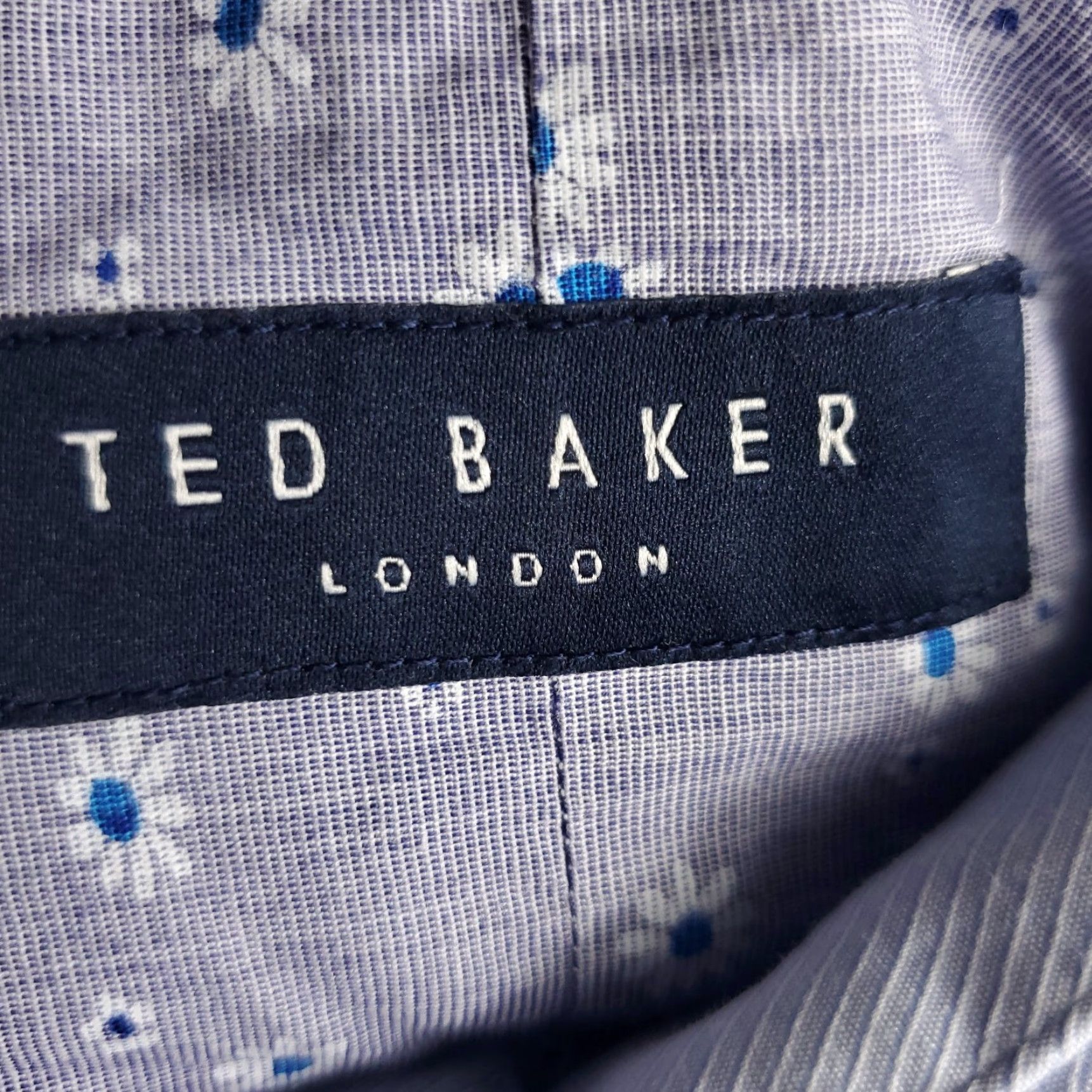 Ted Baker Ted Baker London Shirt Mens Size 17 Blue Gray Dress Button Up Long Sleeve Non-Native? Size 46R - 7 Thumbnail