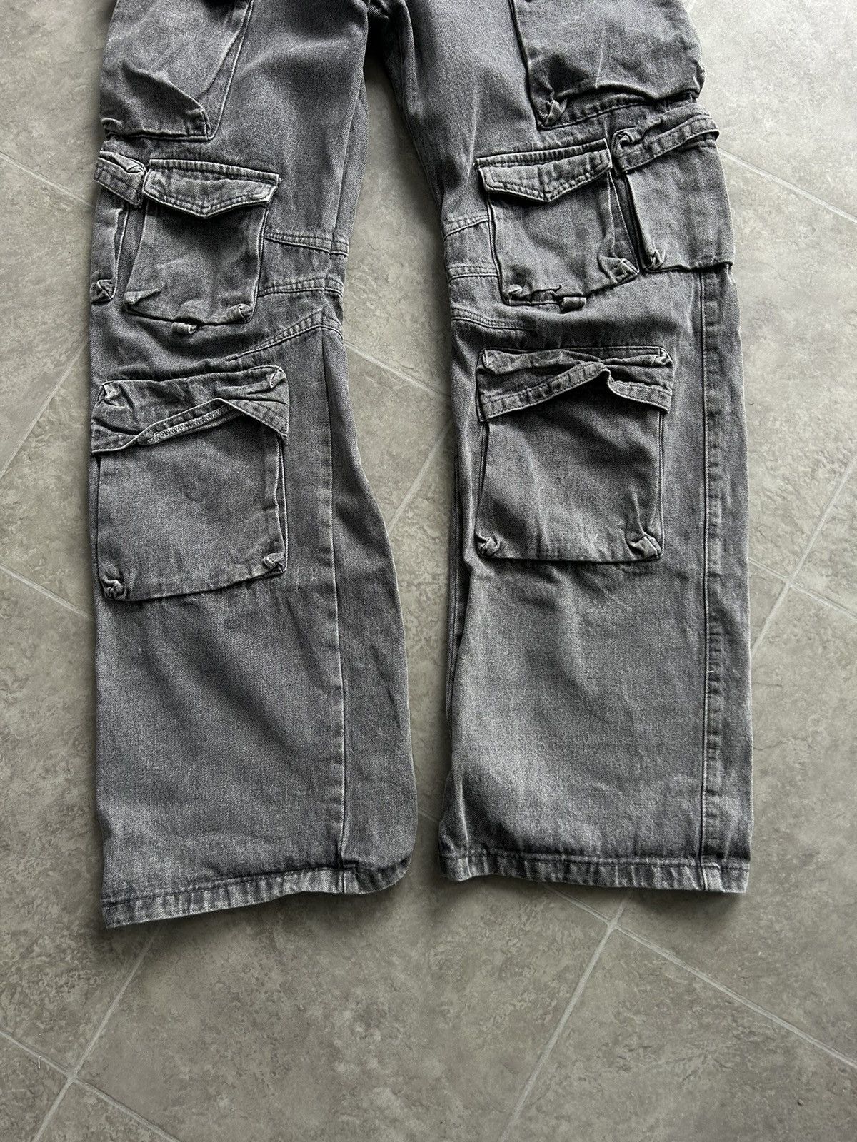 Other Crazy Multipocket Cargo Jeans Avant Garde Y2K Size 28" / US 6 / IT 42 - 2 Thumbnail