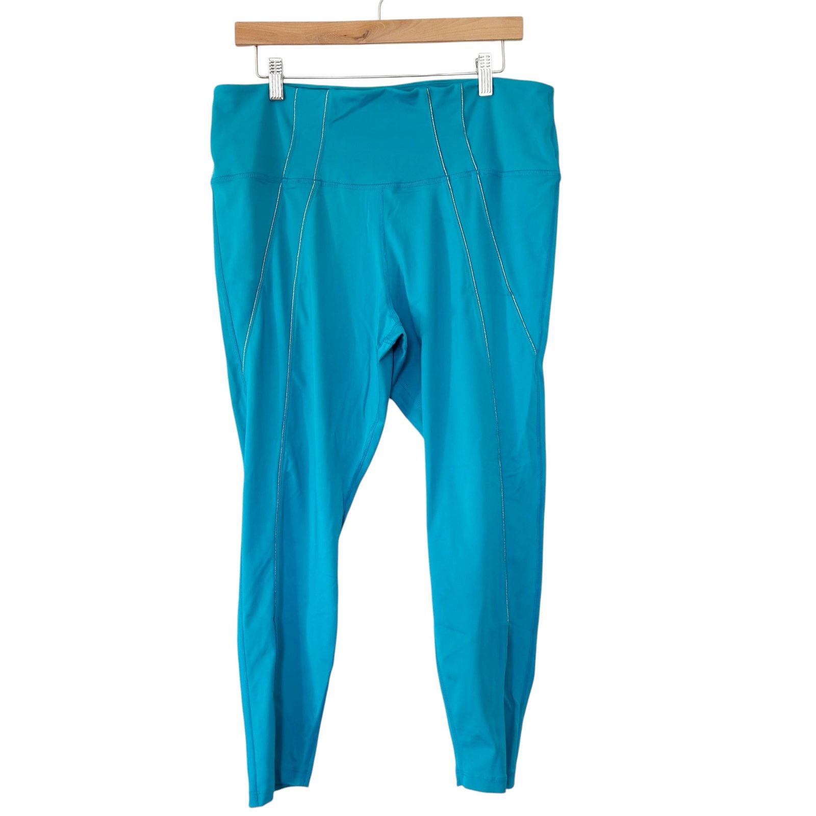 Nike Nike Dri Fit Yoga Teal Leggings Sz XXL Size 42" / US 20 - 1 Thumbnail