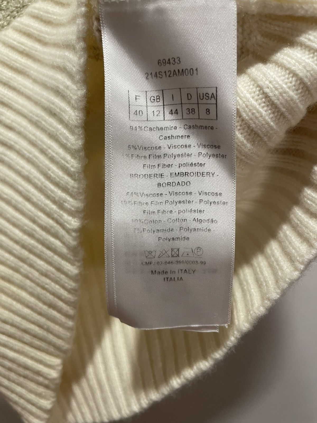 Dior Christian Dior Cruise Collection ecru cashmere knit sweater Size M / US 6-8 / IT 42-44 - 5 Thumbnail