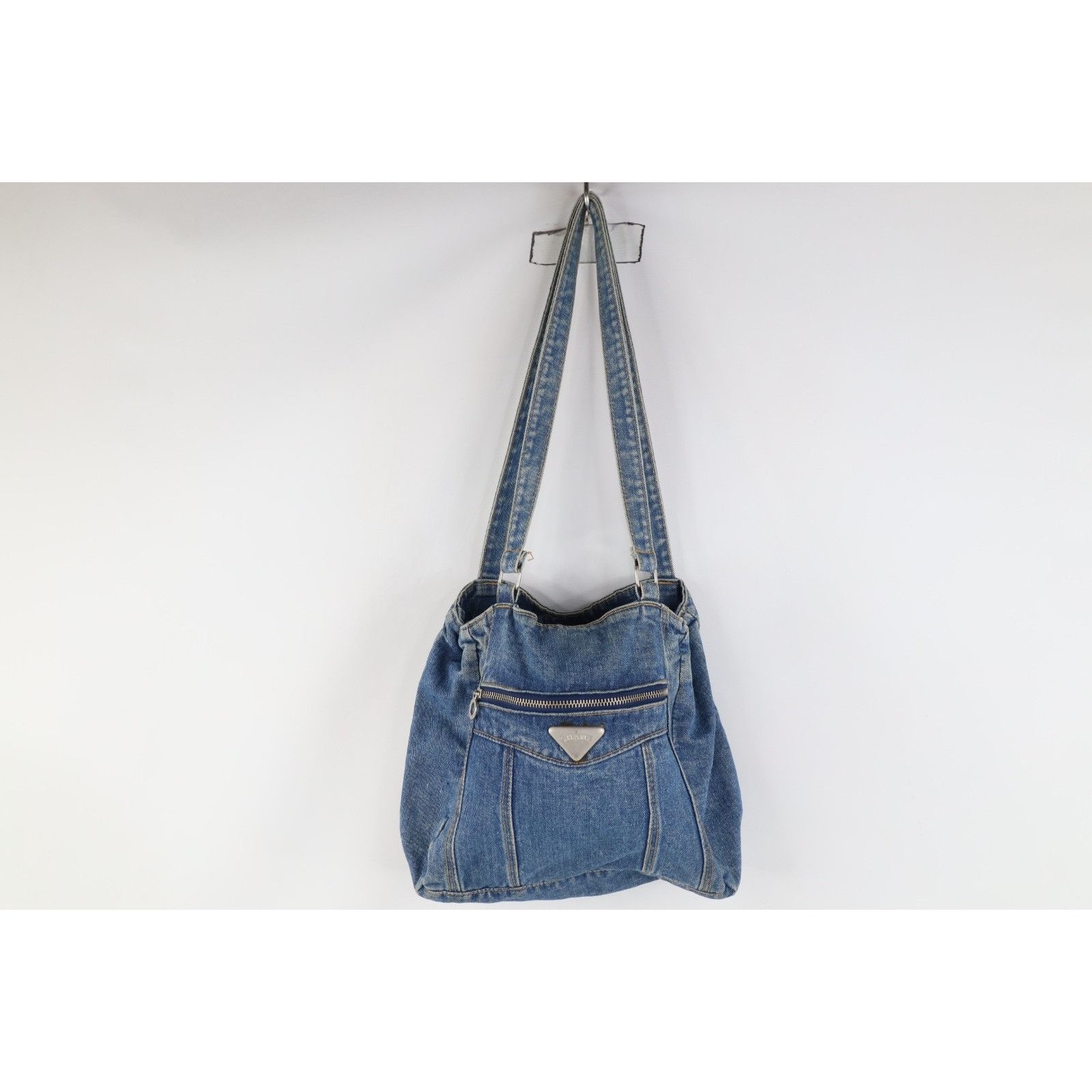 Vintage Vintage 90s Babydoll Streetwear Denim Jean Handled Purse Bag Size ONE SIZE - 1 Thumbnail